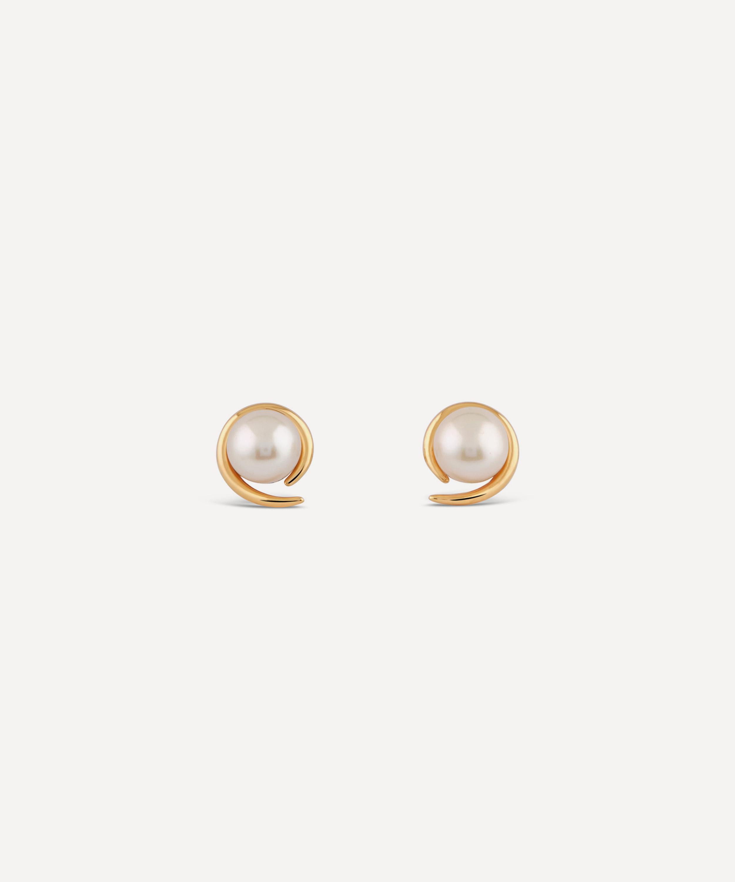 Dinny Hall - 22ct Gold-Plated Vermeil Silver Toro Pearl Stud Earrings image number 0
