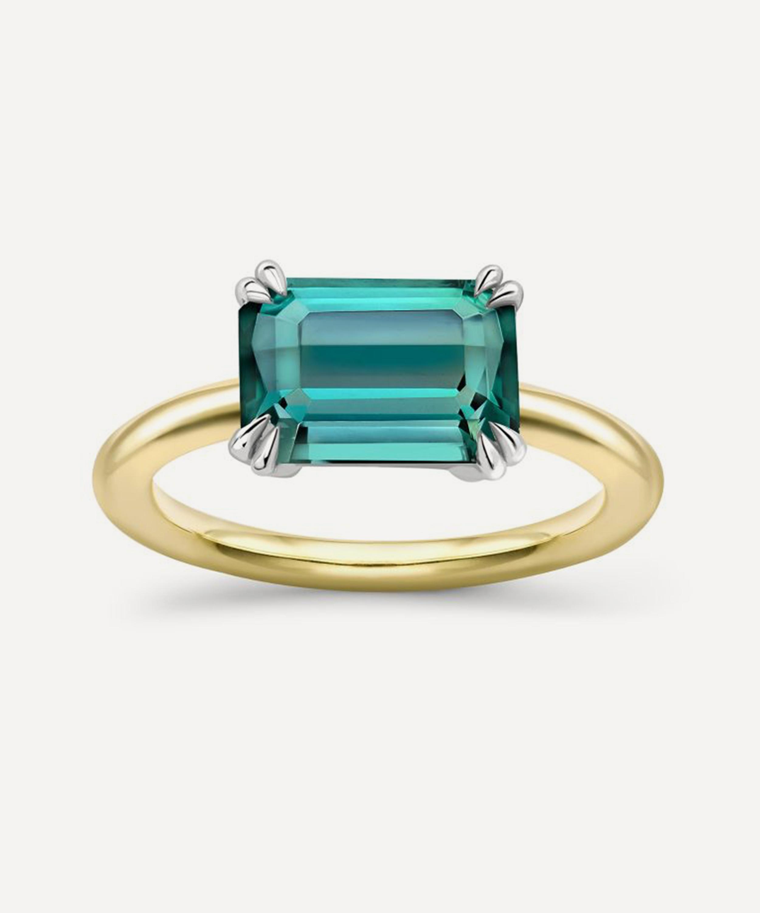 Dinny Hall - 18ct Gold Hollie Teal Tourmaline Ring image number 0