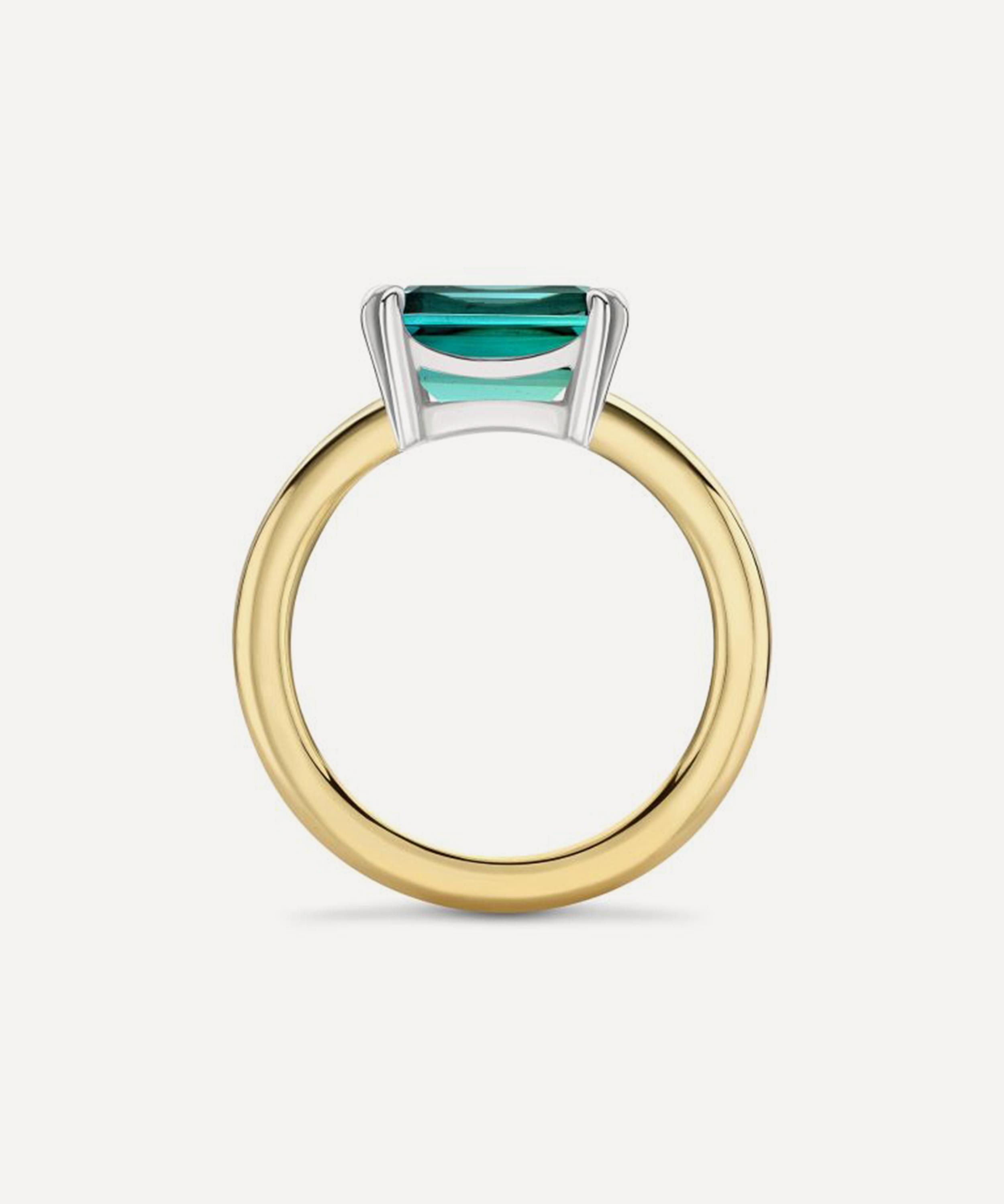 Dinny Hall - 18ct Gold Hollie Teal Tourmaline Ring image number 2