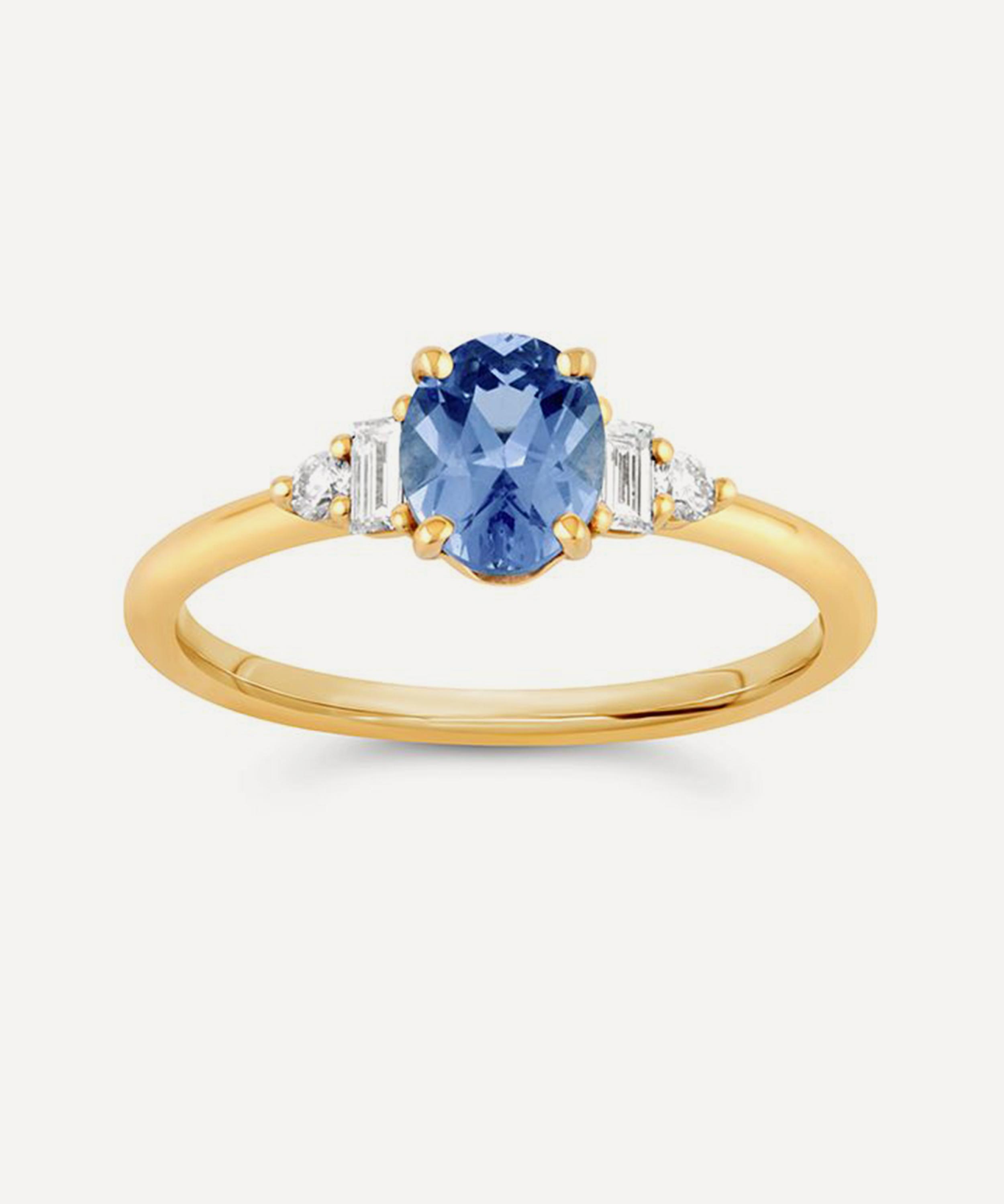 Dinny Hall - 18ct Gold Katie Cornflower Blue Sapphire And Diamond Ring image number 0