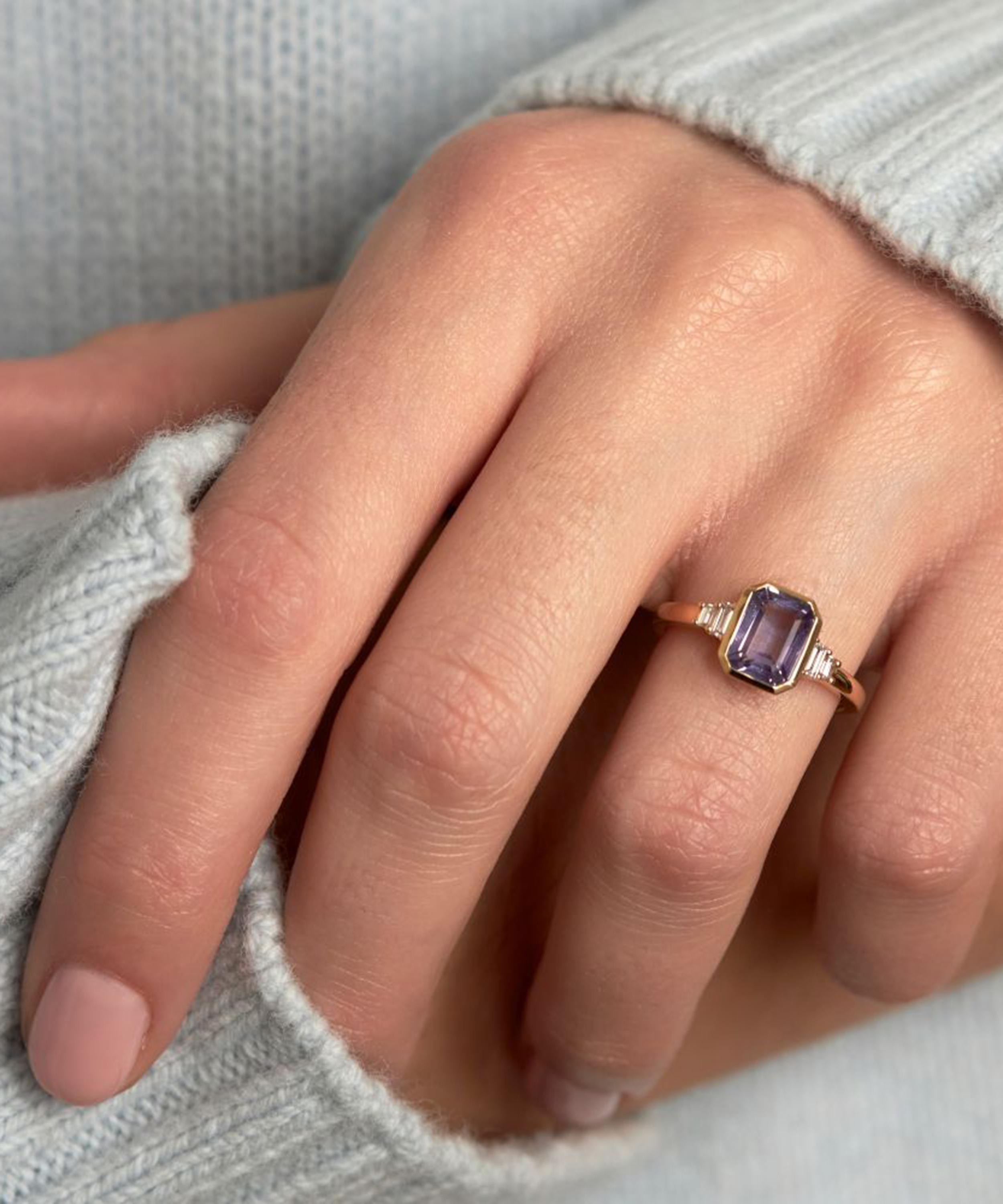 Dinny Hall - 18ct Gold Mila Lilac Sapphire and Diamond Ring image number 1