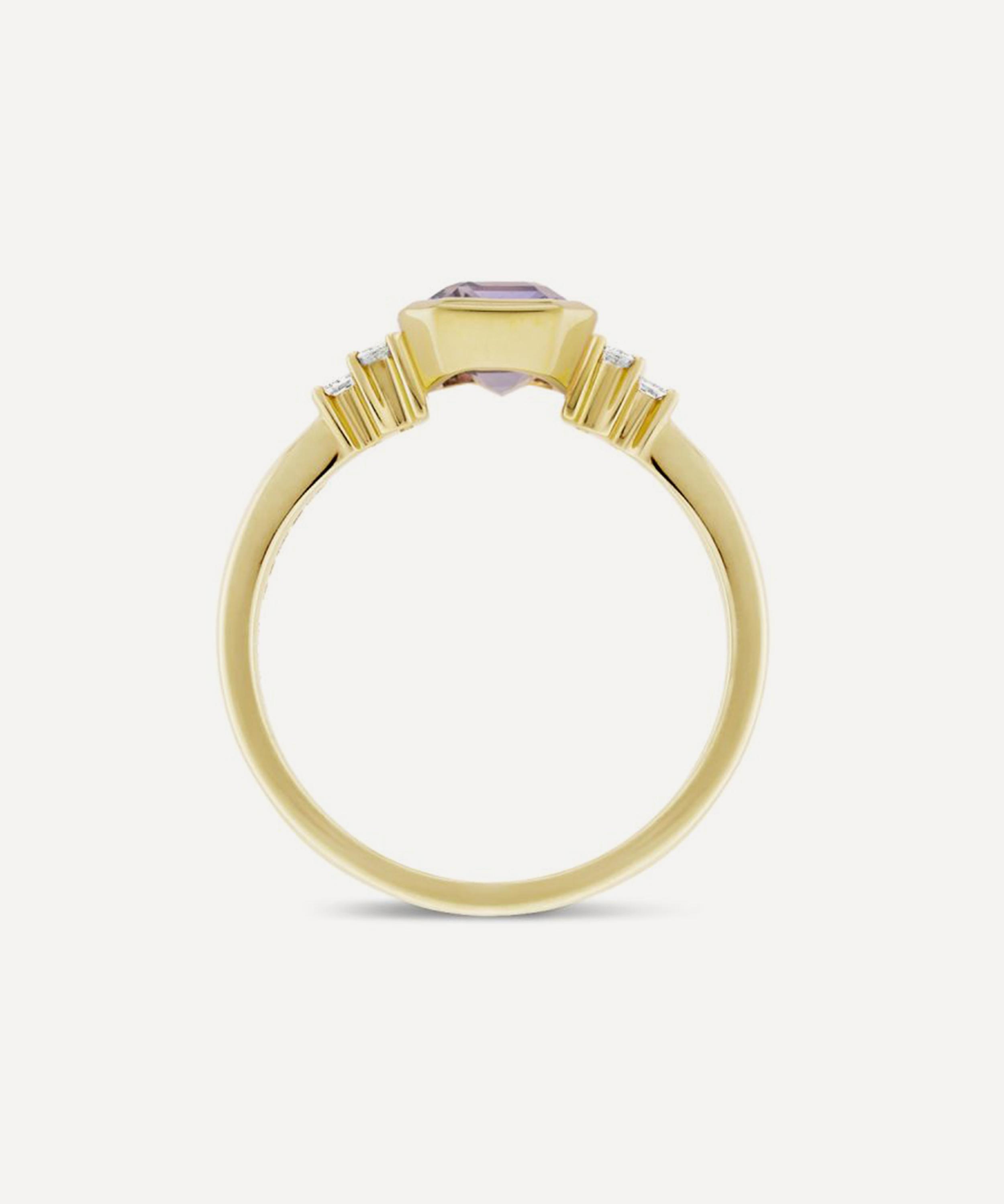 Dinny Hall - 18ct Gold Mila Lilac Sapphire and Diamond Ring image number 2