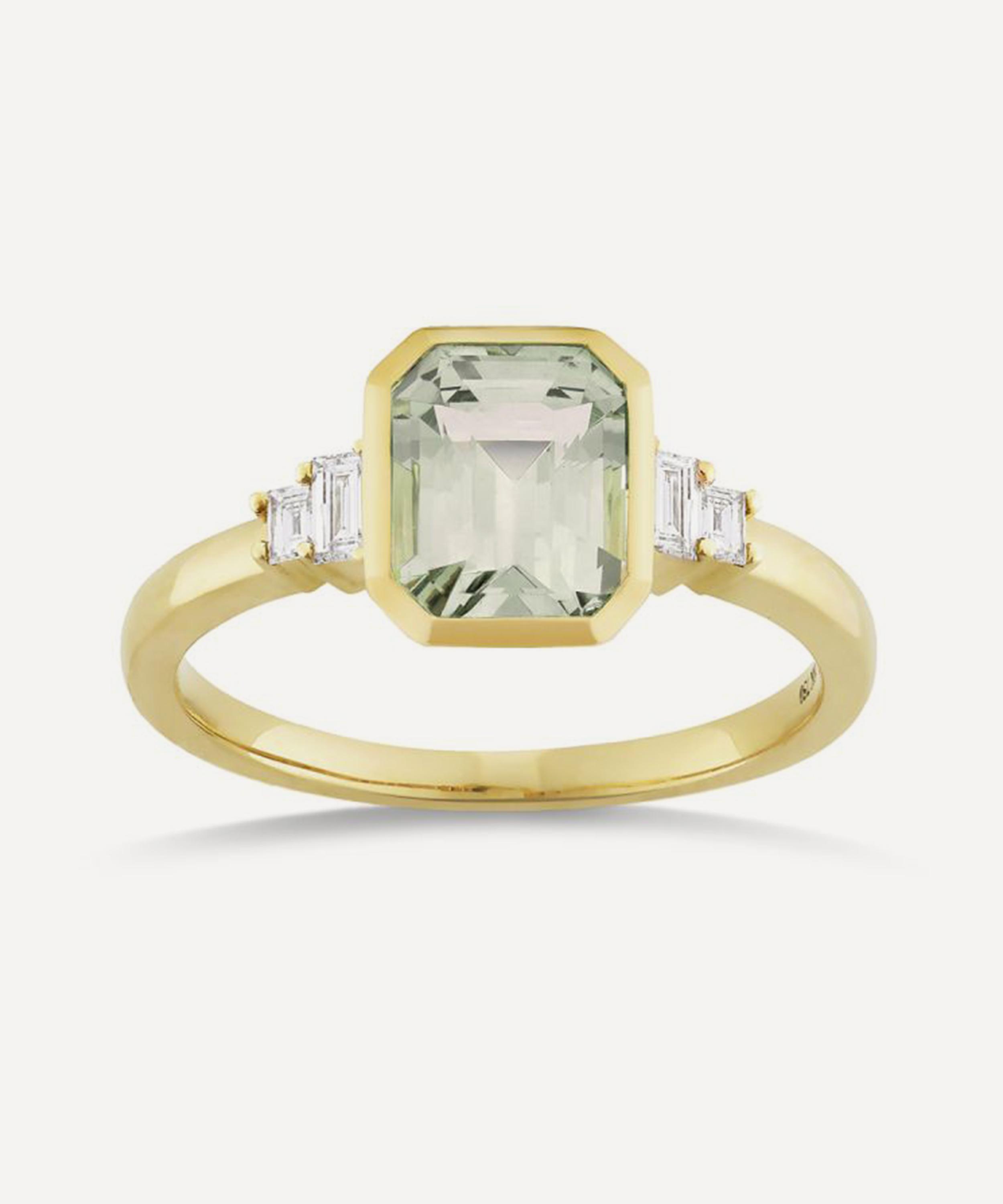 Dinny Hall - 18ct Gold Mila Green Tsavorite and Diamond Ring image number 0