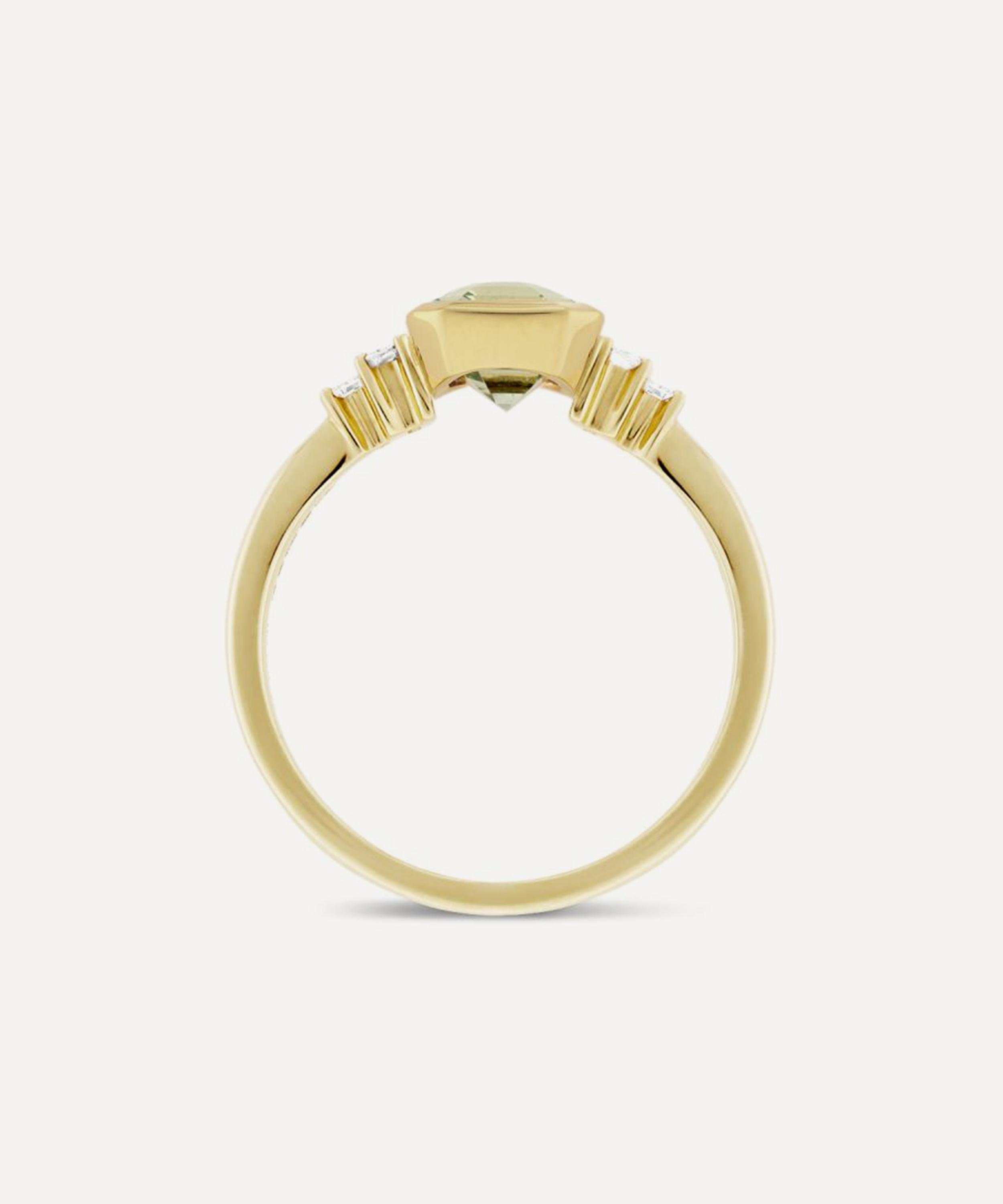 Dinny Hall - 18ct Gold Mila Green Tsavorite and Diamond Ring image number 2