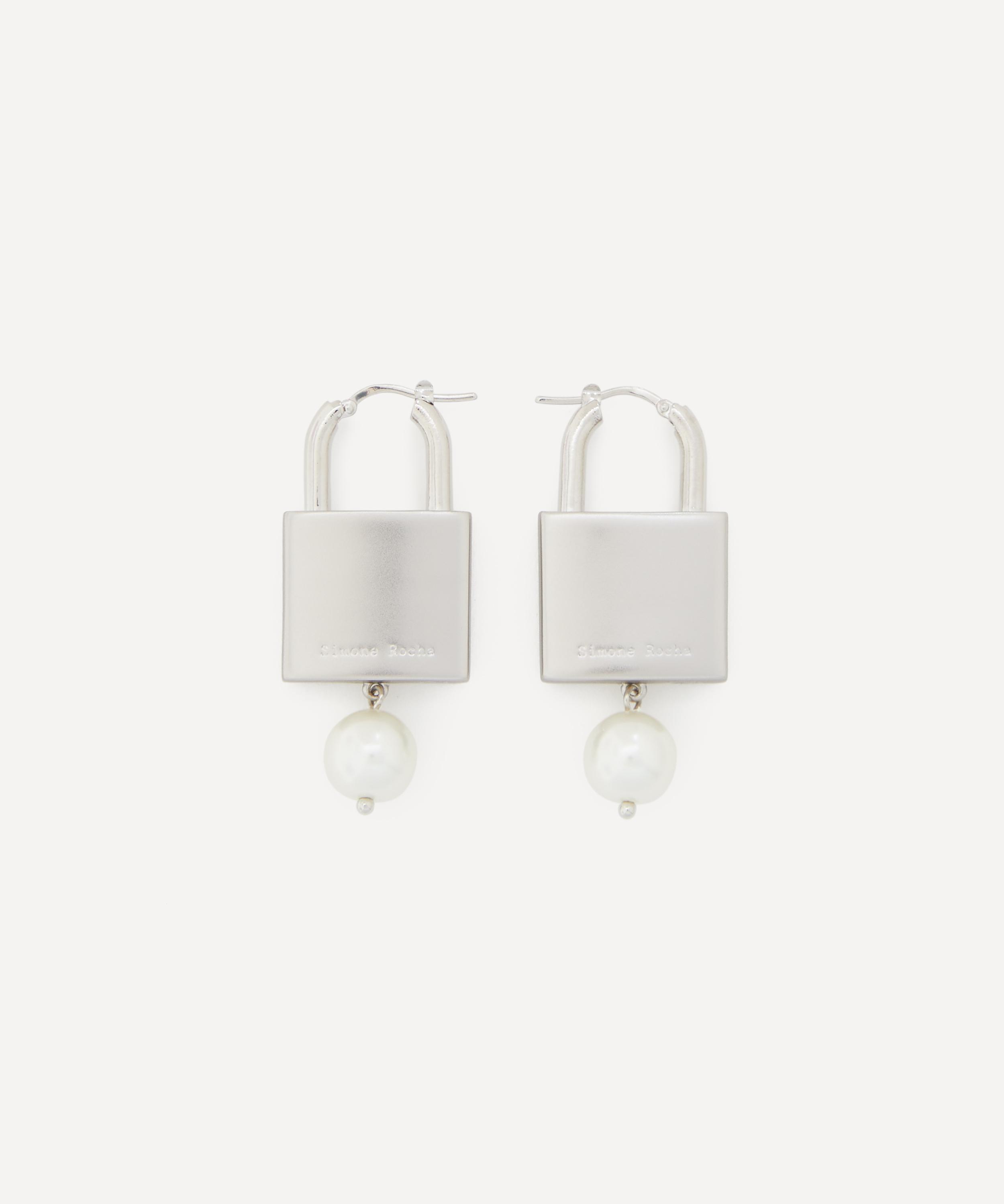 Simone Rocha - Padlock Pearl Drop Earrings image number 1