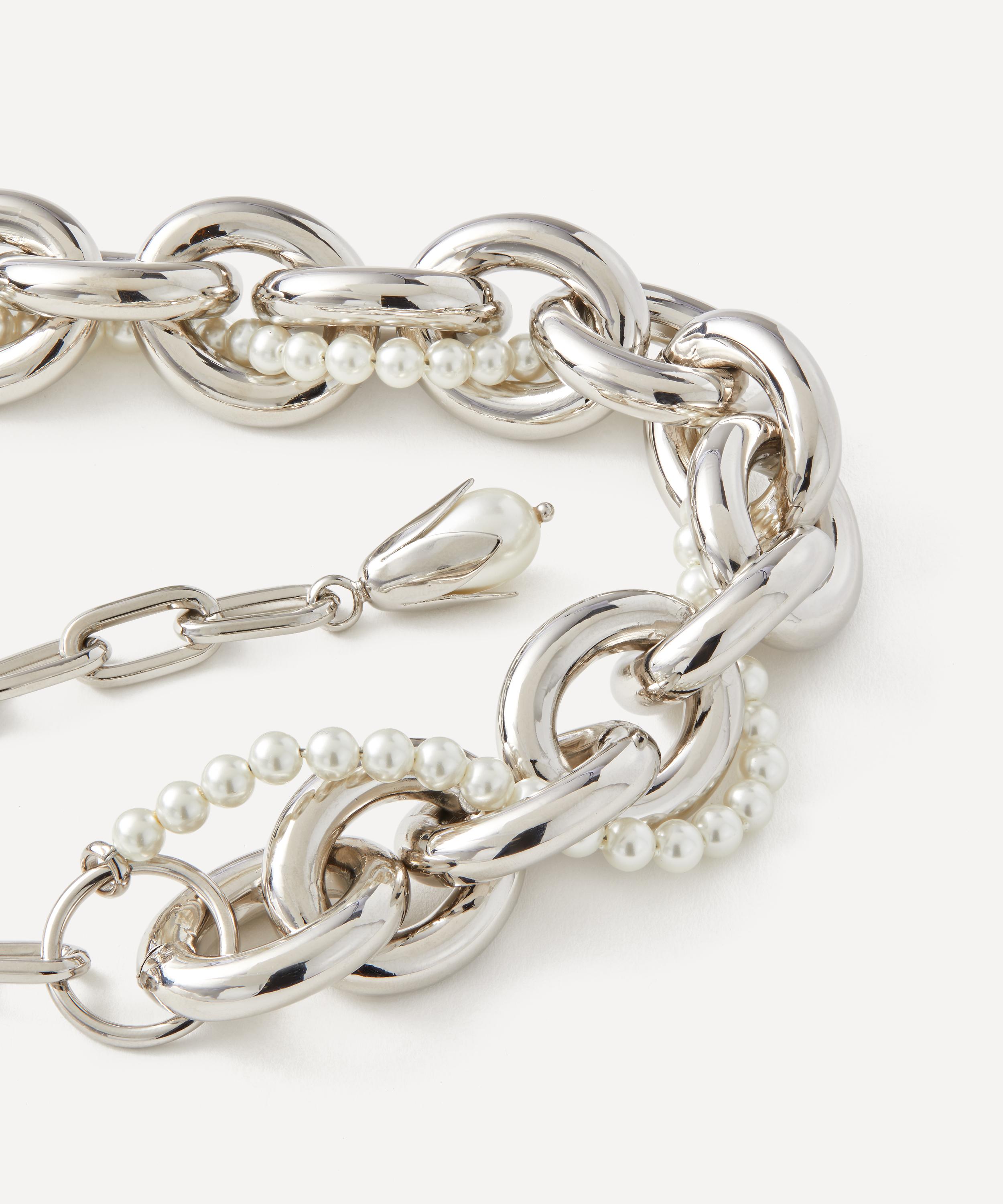 Simone Rocha - Pearl Embellished Chain Choker Necklace image number 1