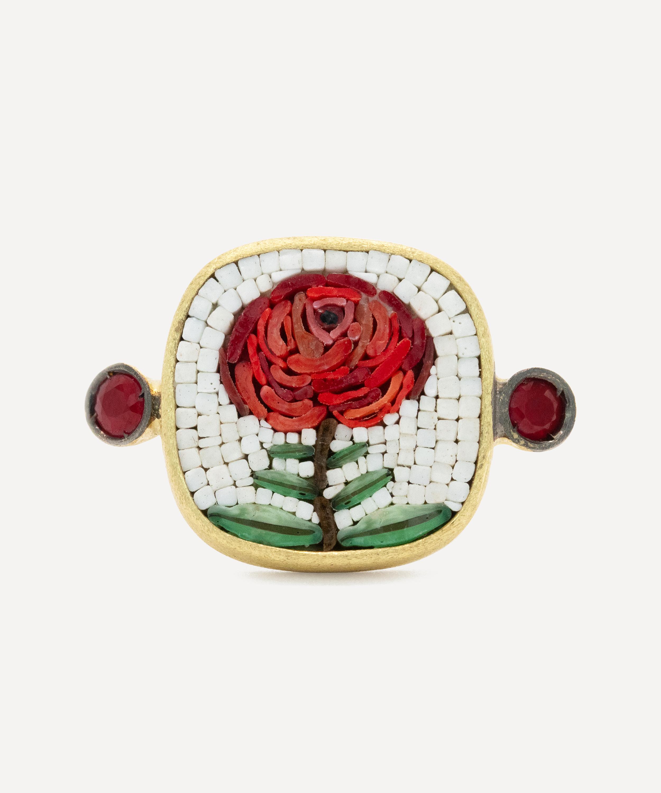 Kojis - 18ct Gold Micro Mosaic Rose and Ruby Ring image number 0