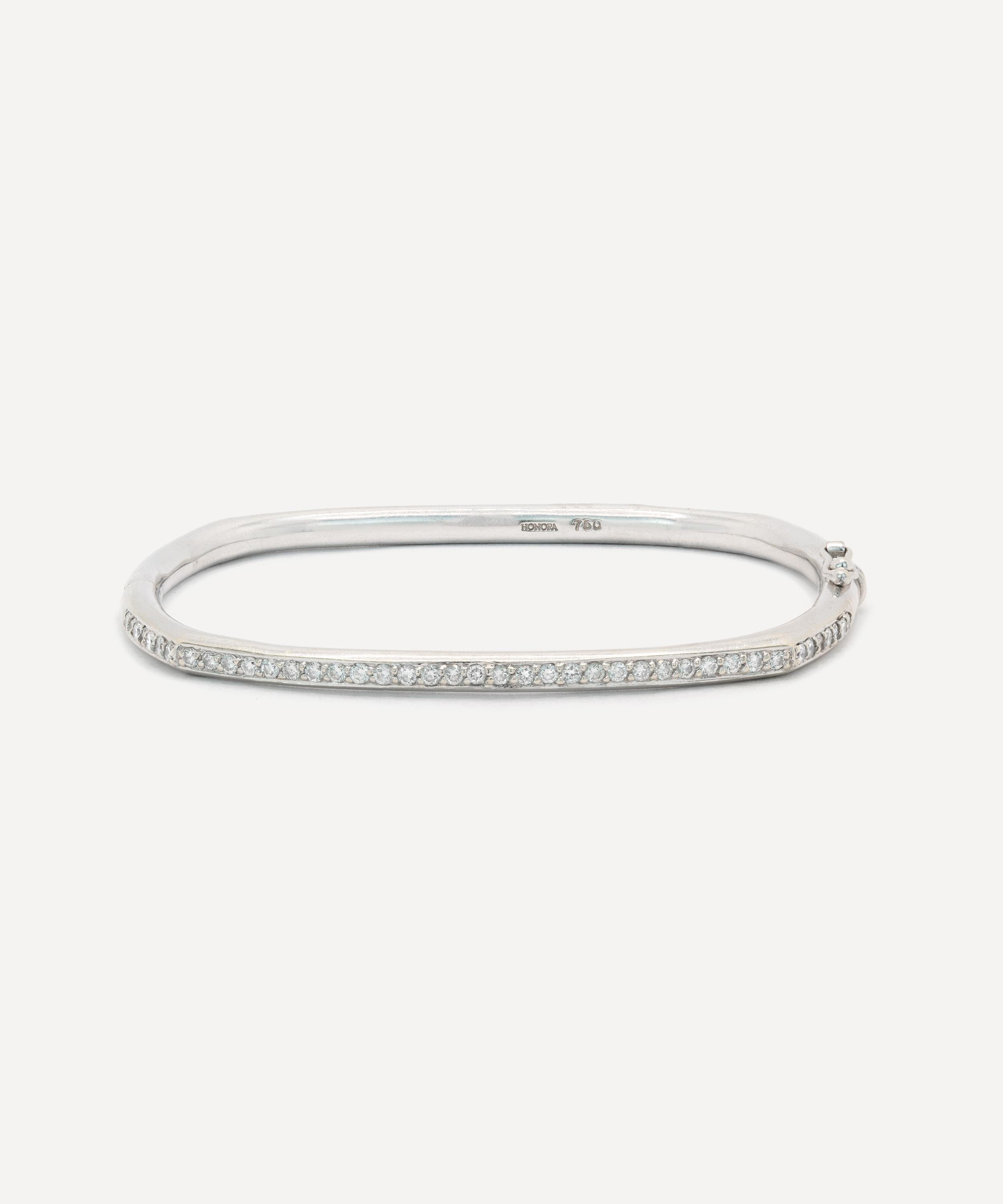 Kojis - 18ct White Gold Vintage Diamond Bangle Bracelet image number 0