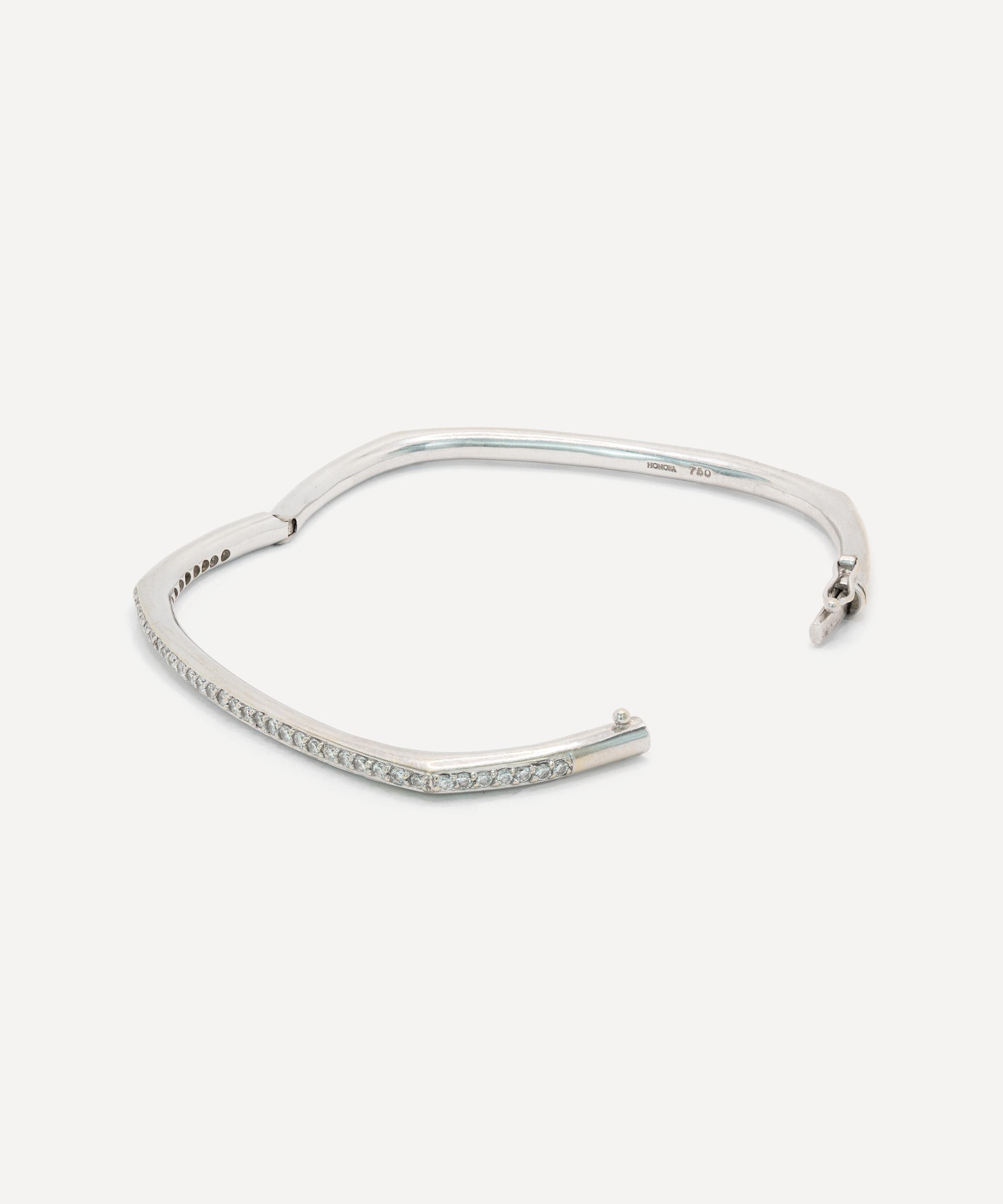 Kojis - 18ct White Gold Vintage Diamond Bangle Bracelet image number 2