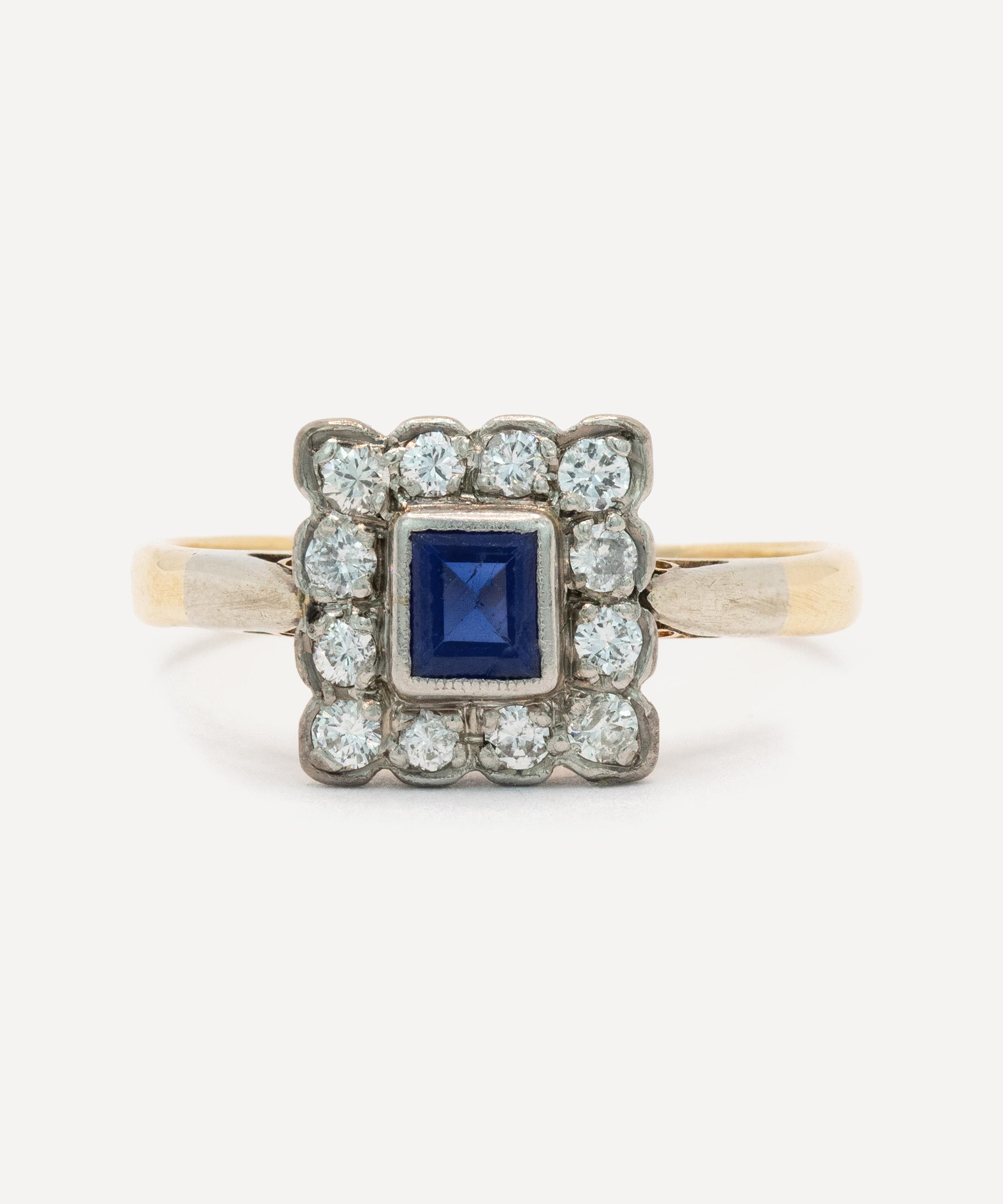 Kojis - 18ct Gold Art Deco Sapphire and Diamond Ring image number 0