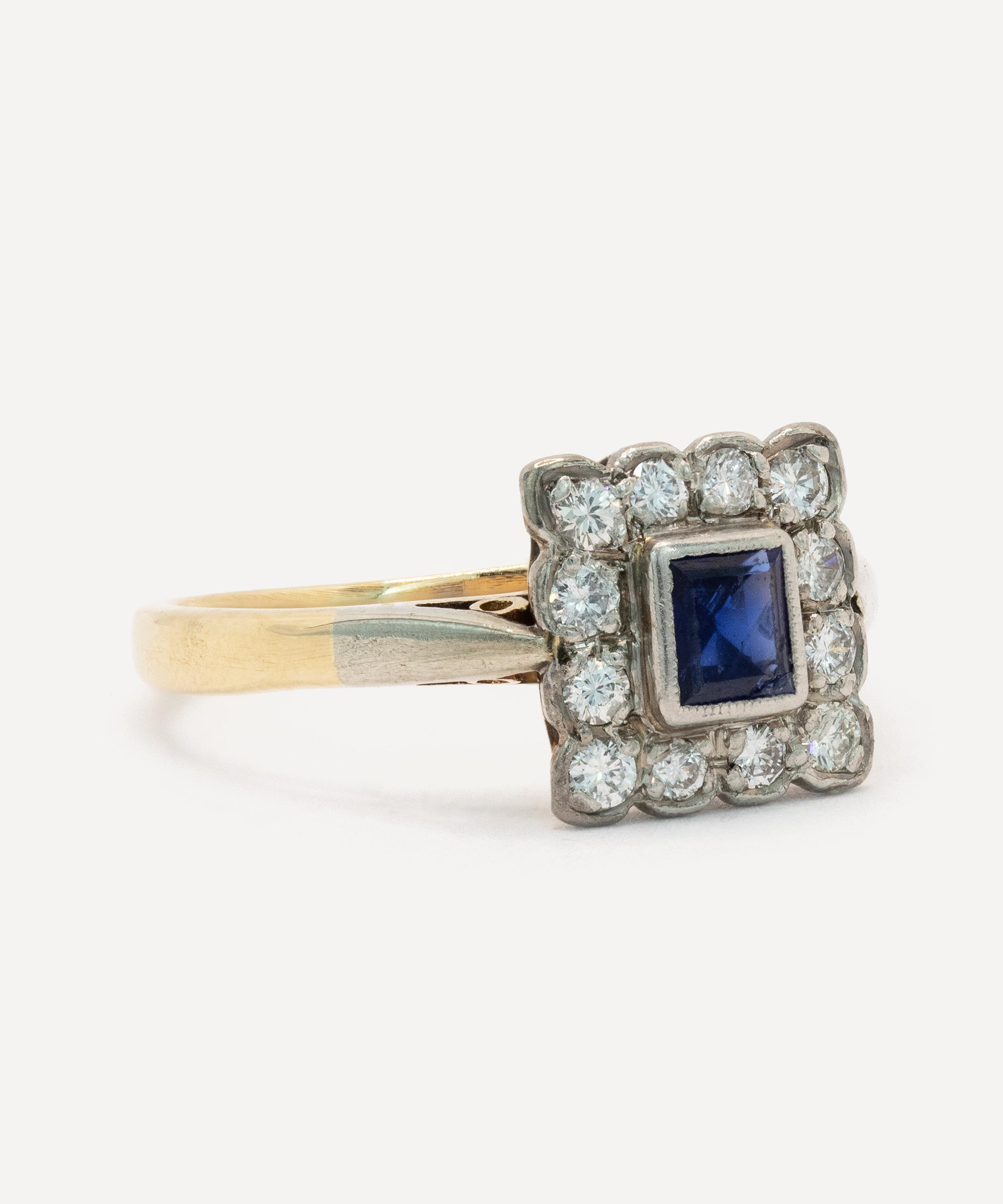 Kojis - 18ct Gold Art Deco Sapphire and Diamond Ring image number 1
