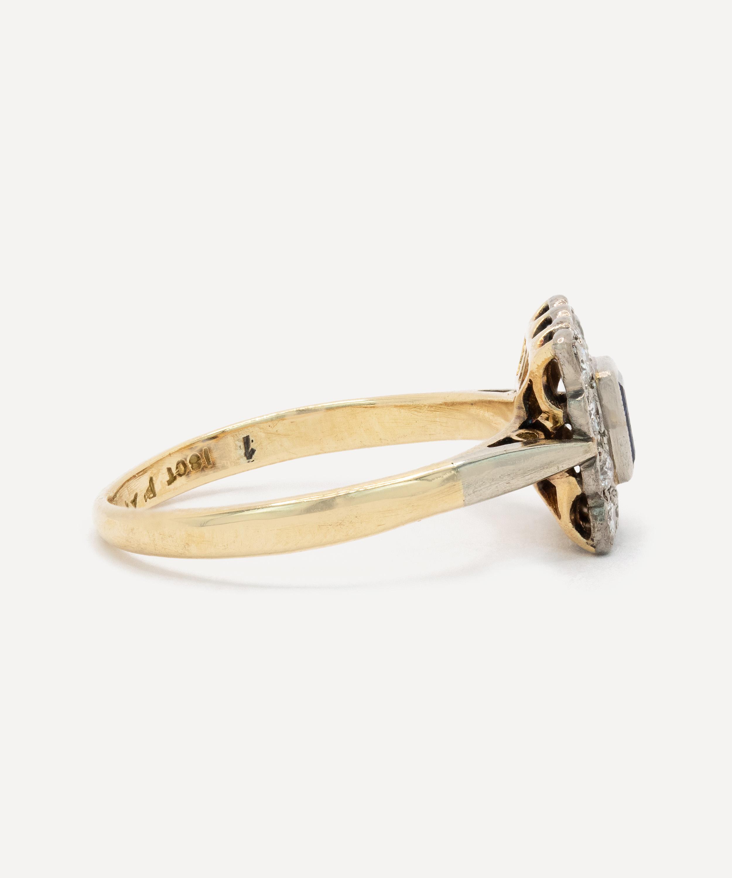 Kojis - 18ct Gold Art Deco Sapphire and Diamond Ring image number 2