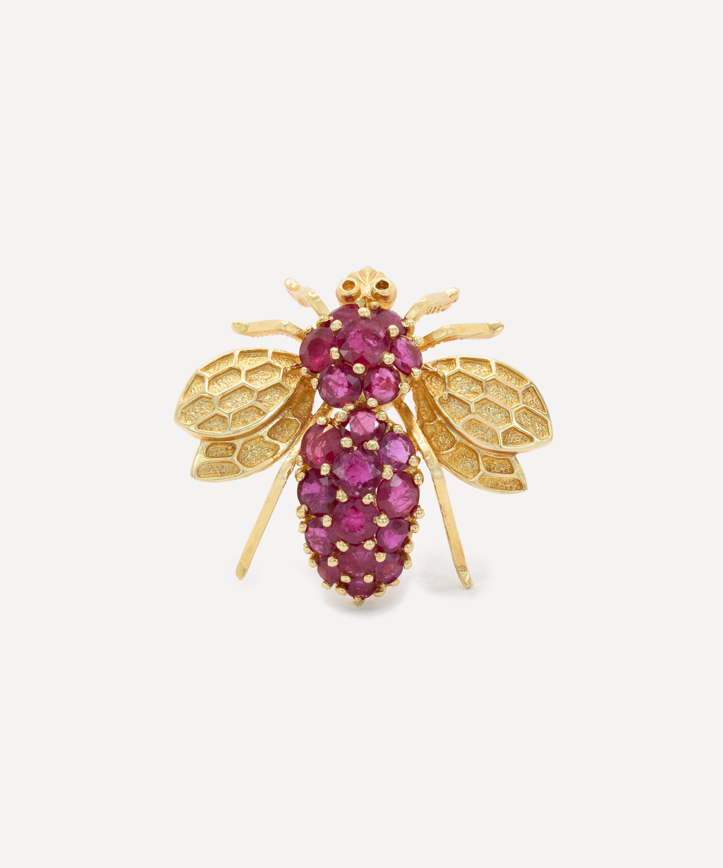 Kojis - 14ct Gold Ruby Bee Brooch image number 0