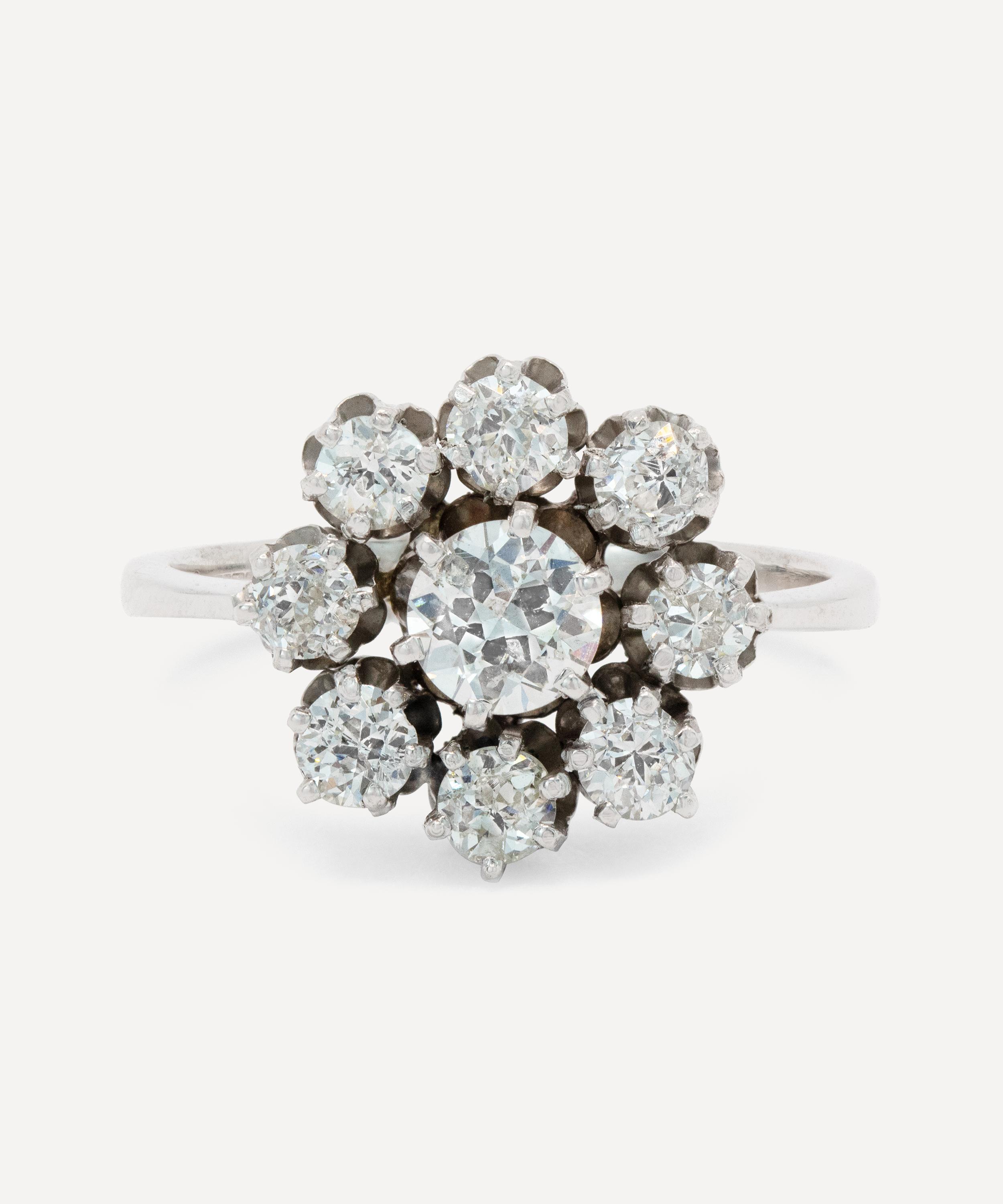 Kojis - 14ct White Gold Diamond Cluster Ring image number 0