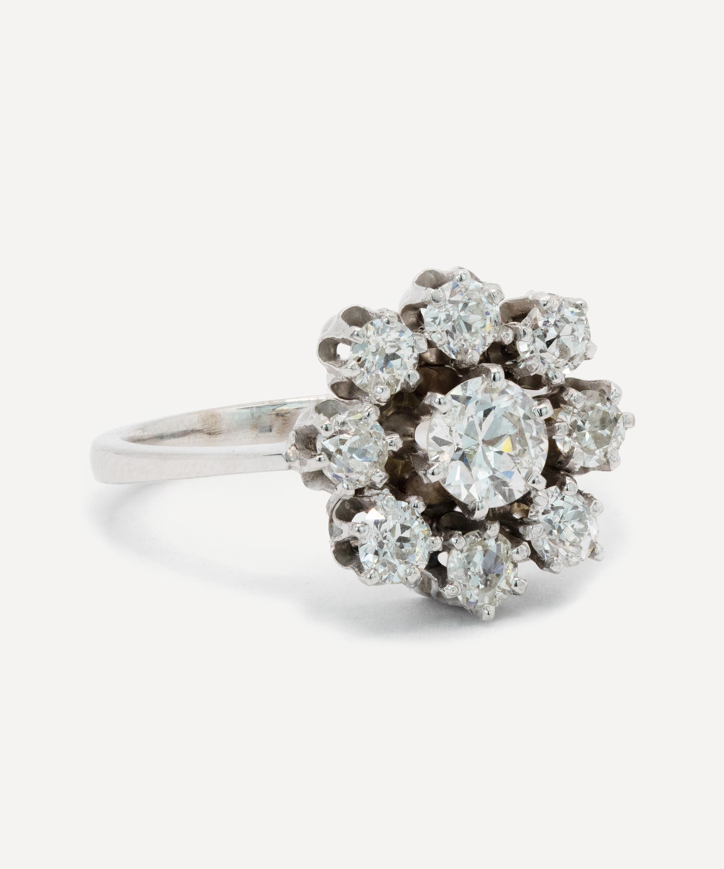 Kojis - 14ct White Gold Diamond Cluster Ring image number 1