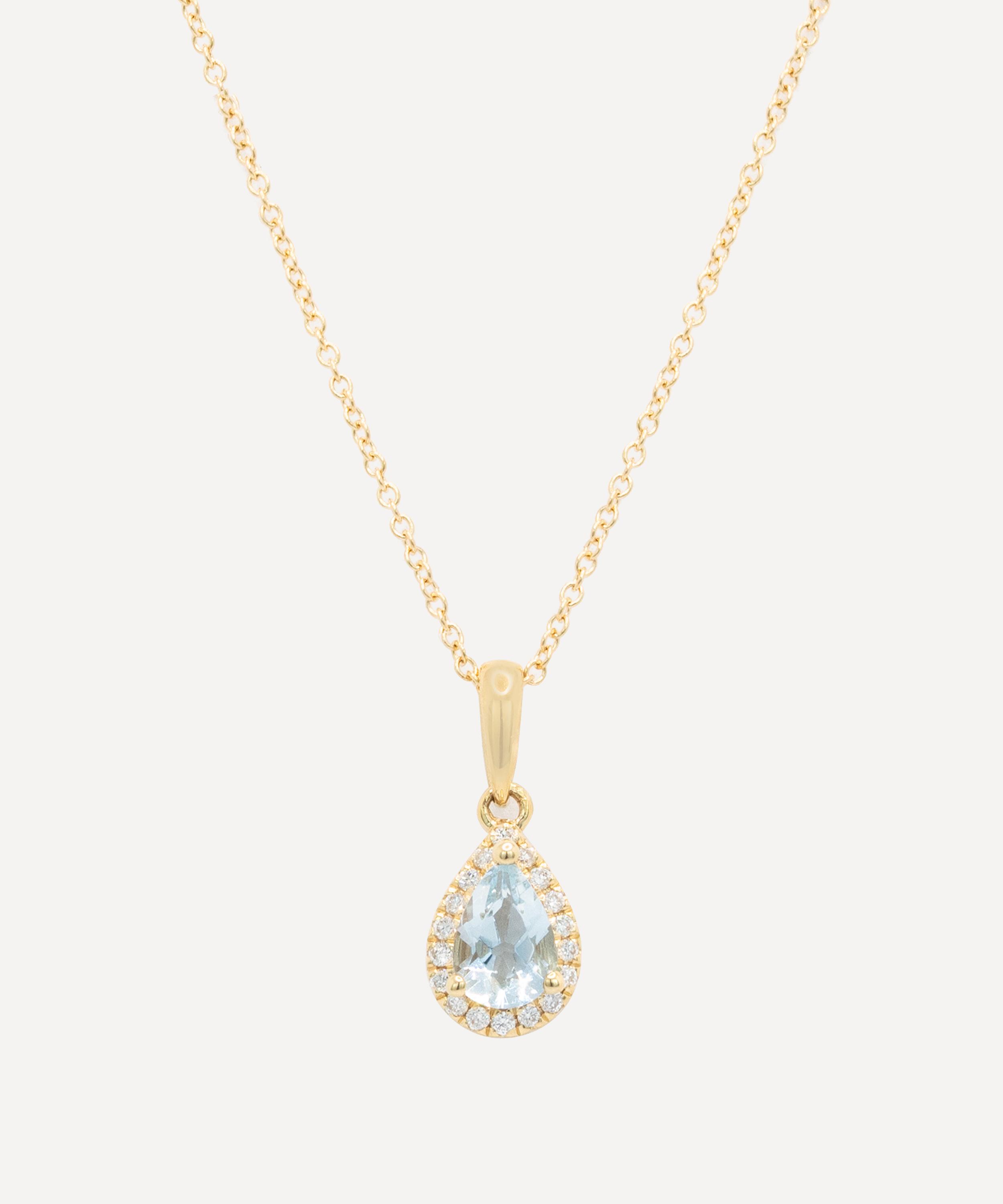 Kojis - 18ct Gold Aquamarine and Diamond Pendant Necklace
