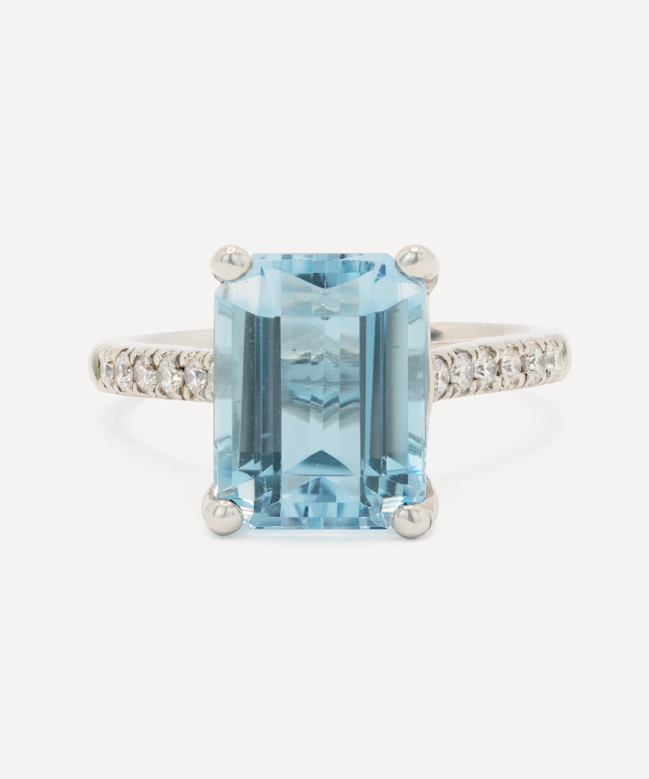 Kojis - Platinum Aquamarine and Diamond Ring image number 0
