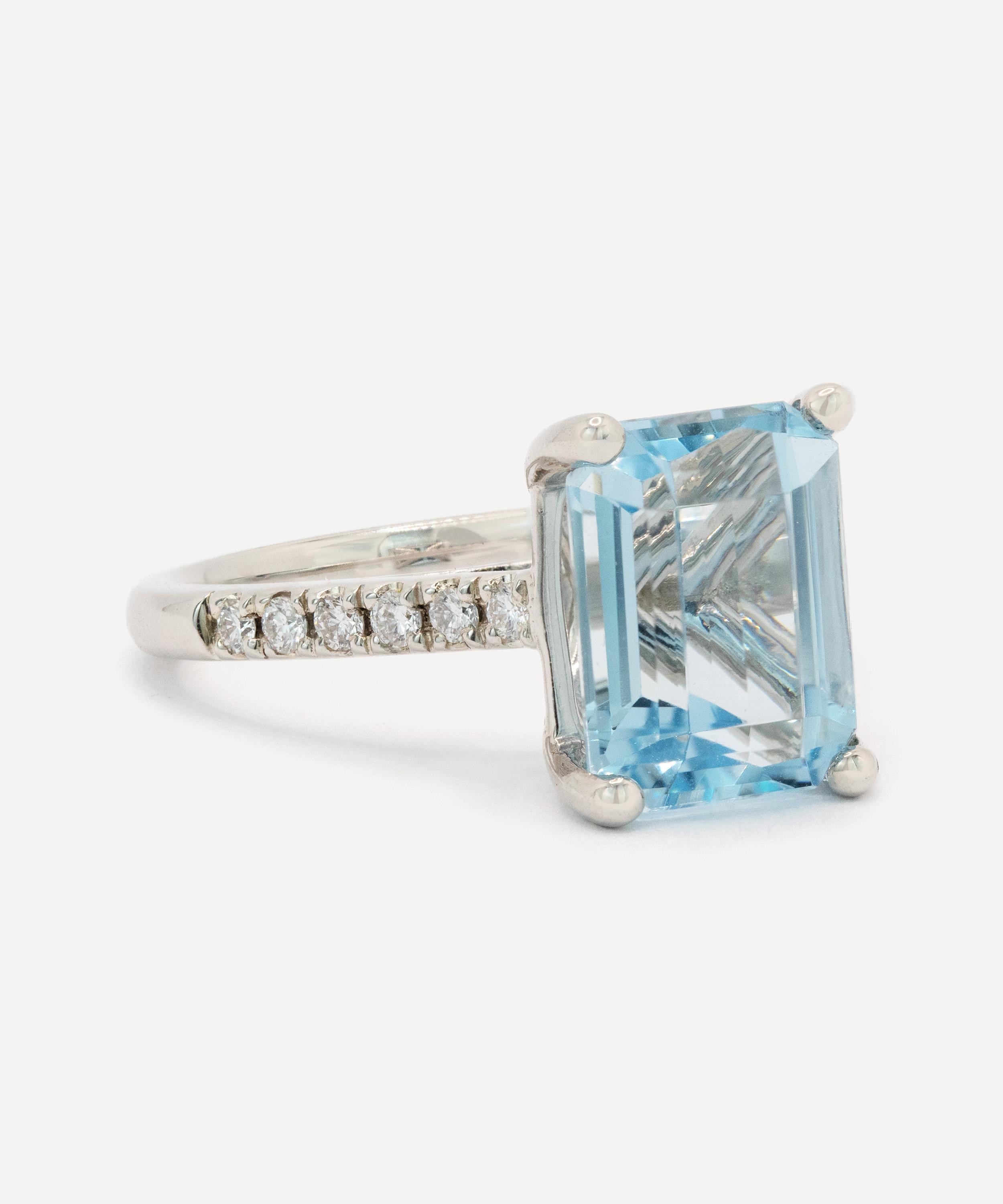 Kojis - Platinum Aquamarine and Diamond Ring image number 1