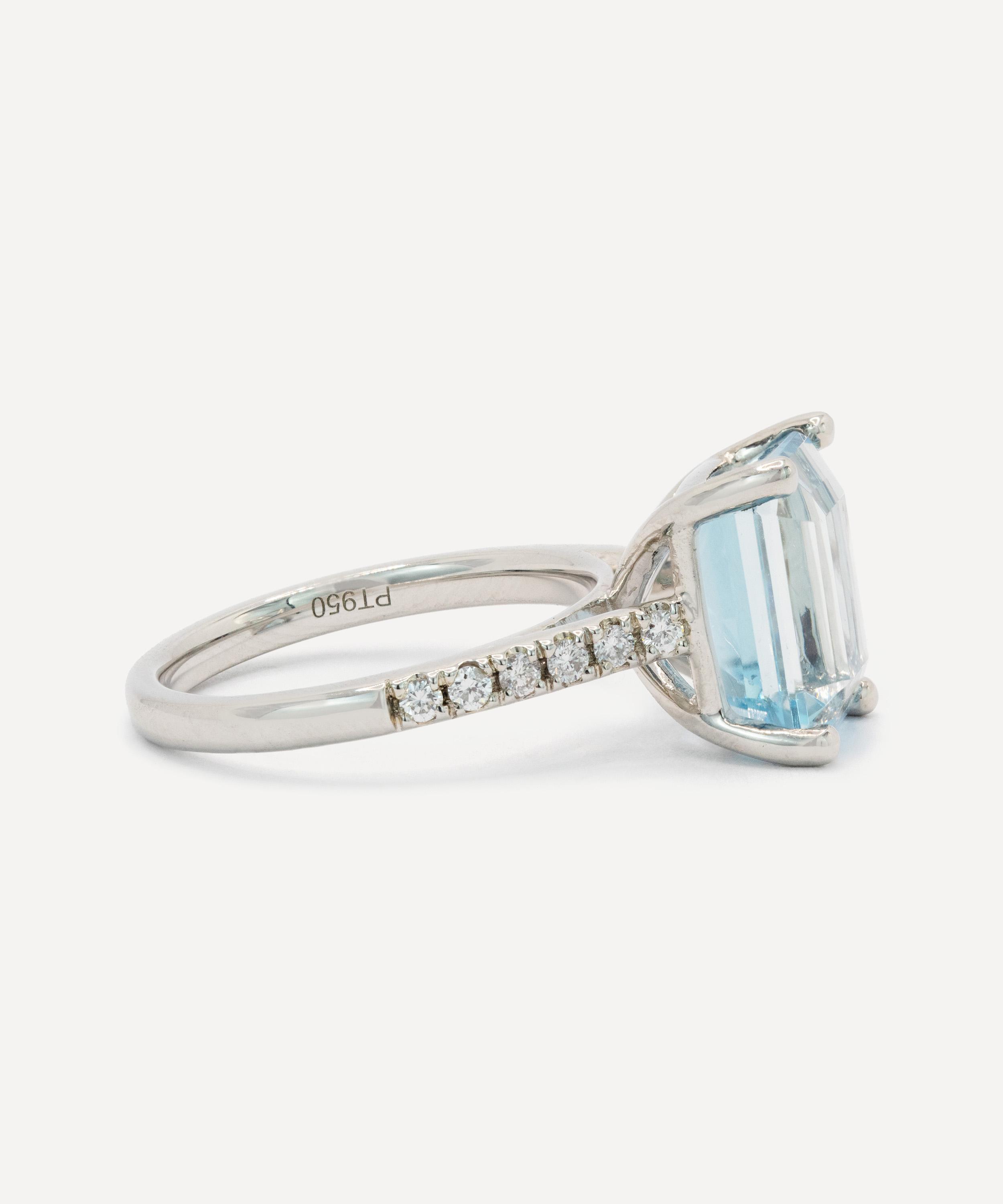 Kojis - Platinum Aquamarine and Diamond Ring image number 2