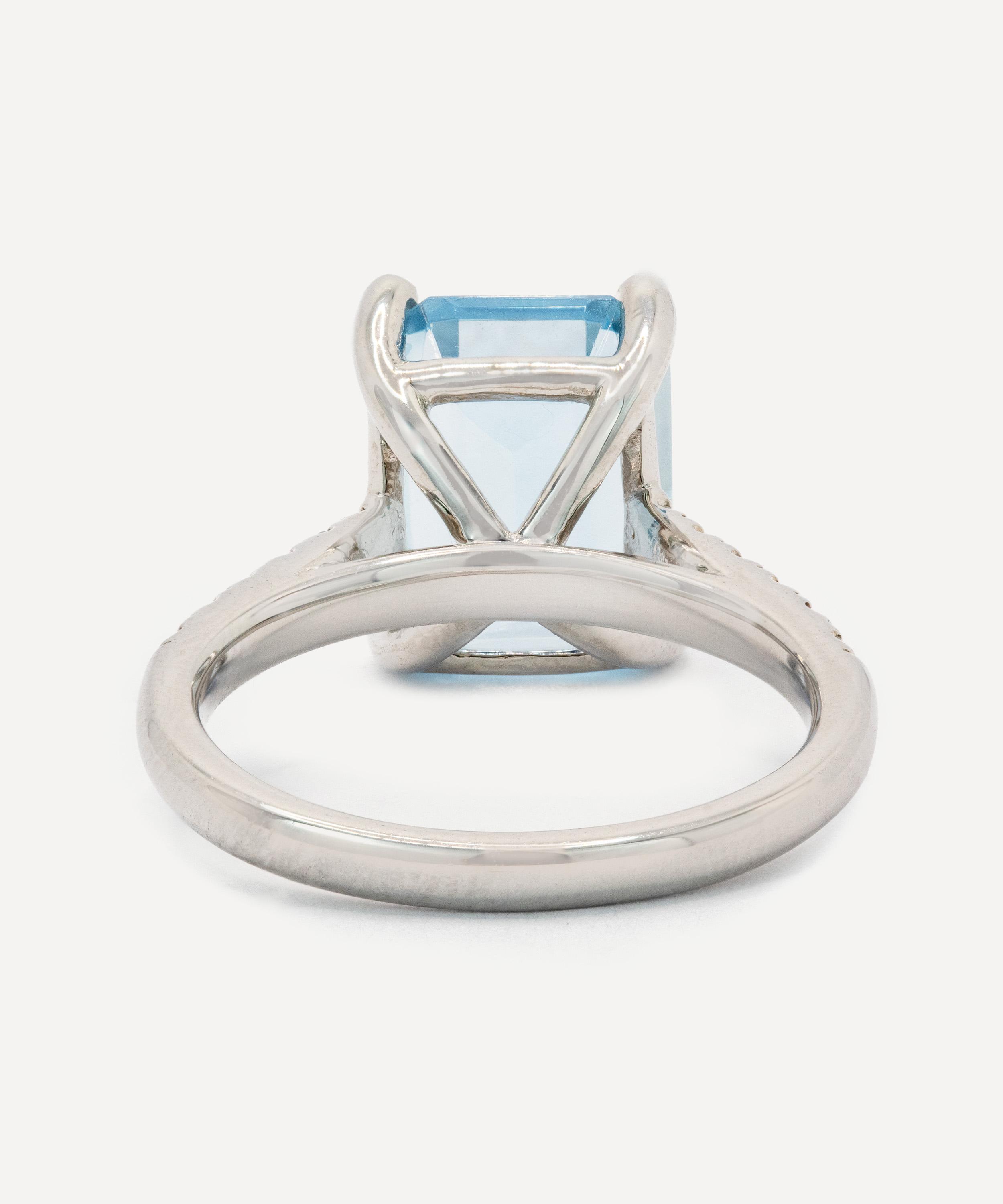 Kojis - Platinum Aquamarine and Diamond Ring image number 3