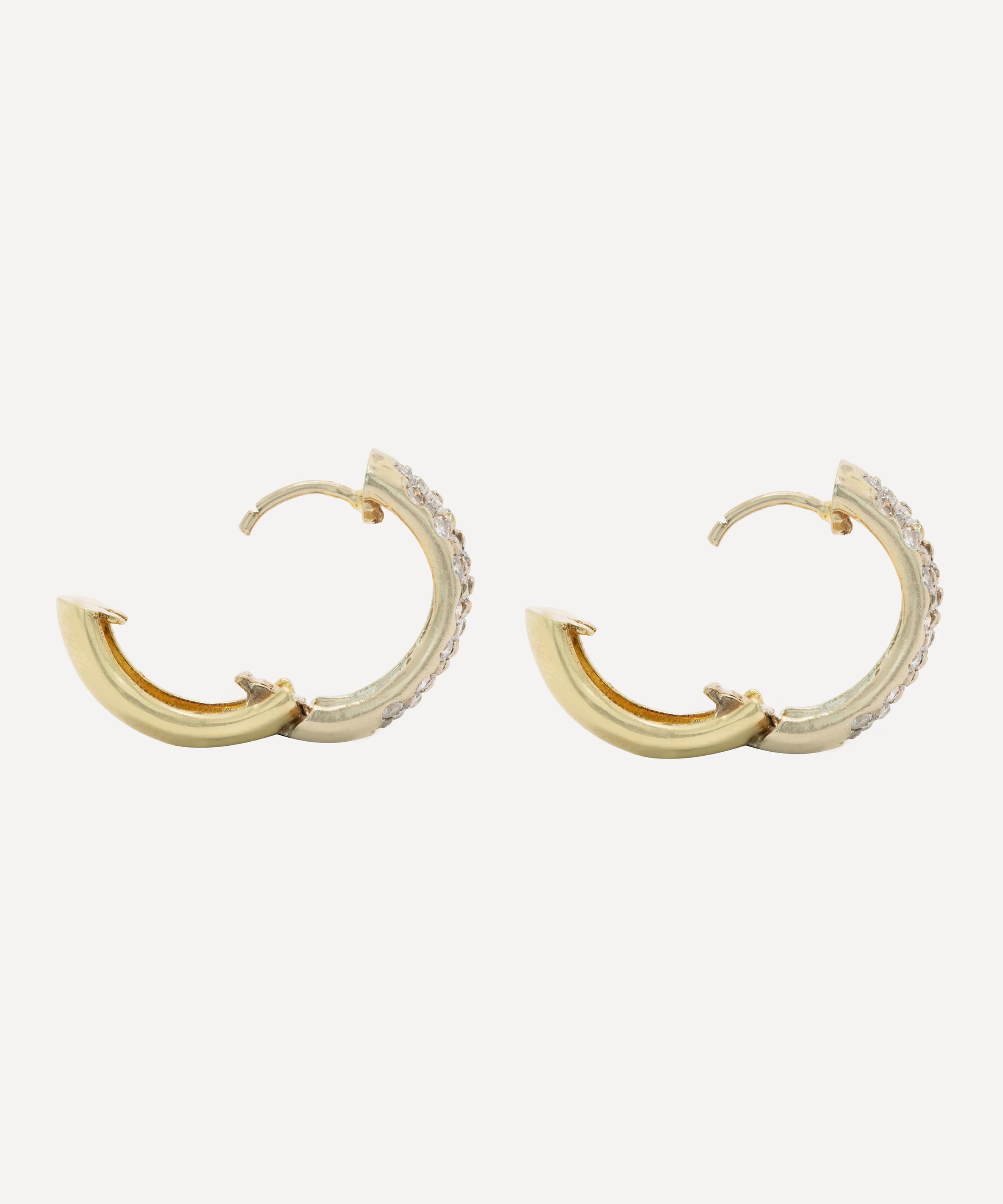 Kojis - 14ct Gold Diamond Hoop Earrings image number 2