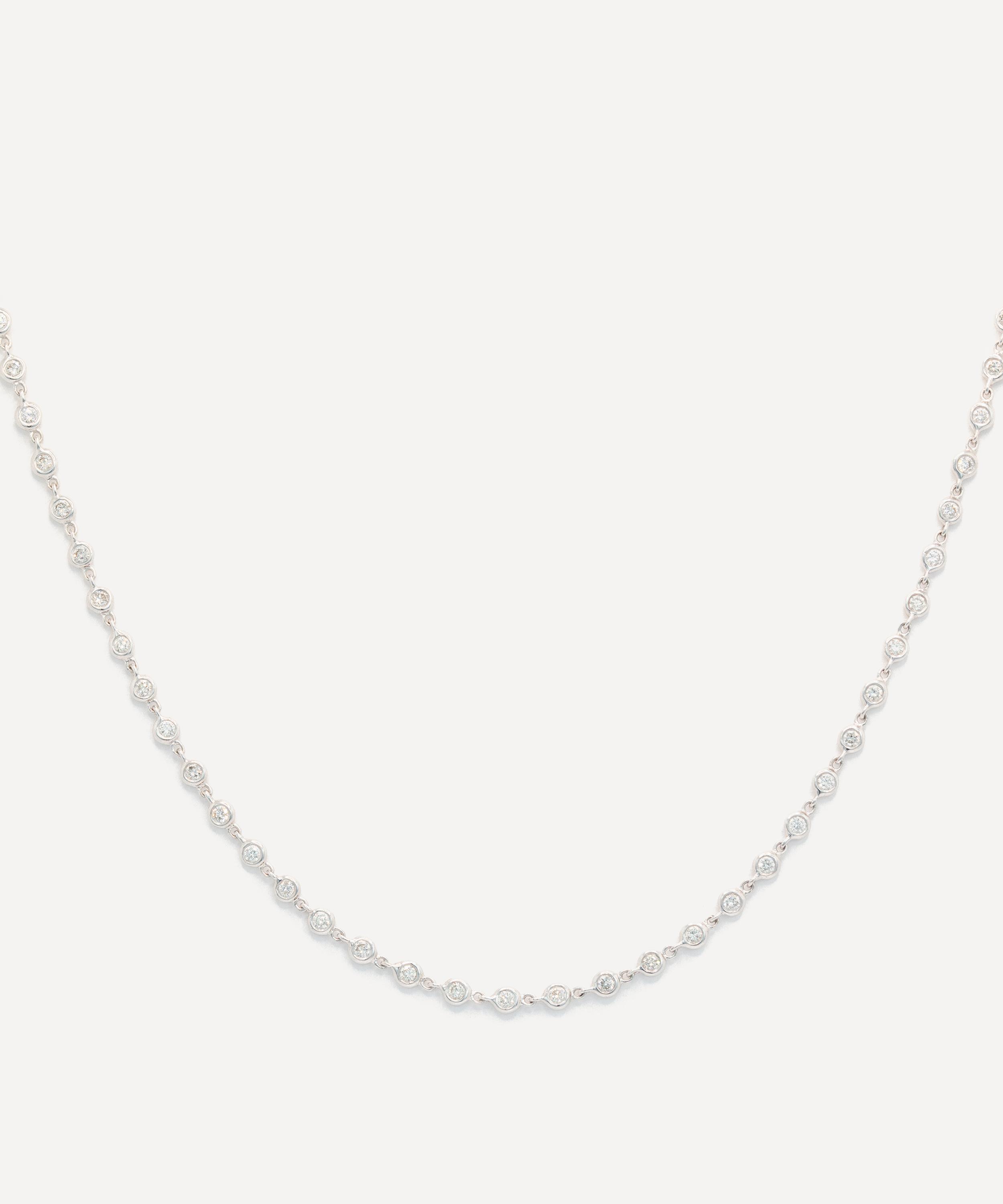 Kojis - 18ct White Gold Diamond Station Necklace image number 0