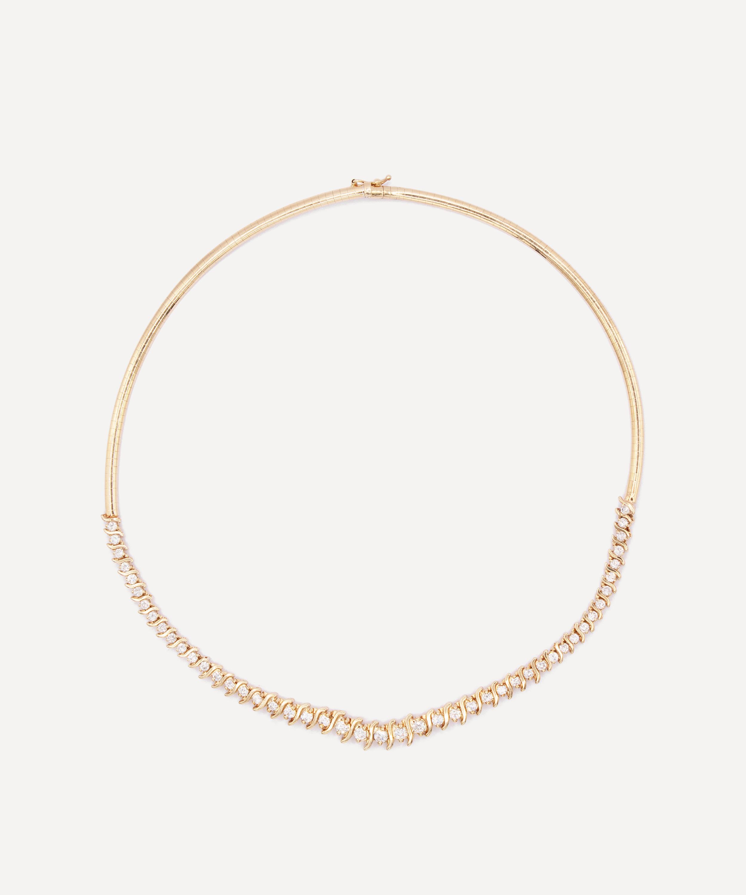 Kojis - 14ct Gold Vintage Twist Diamond Necklace image number 0