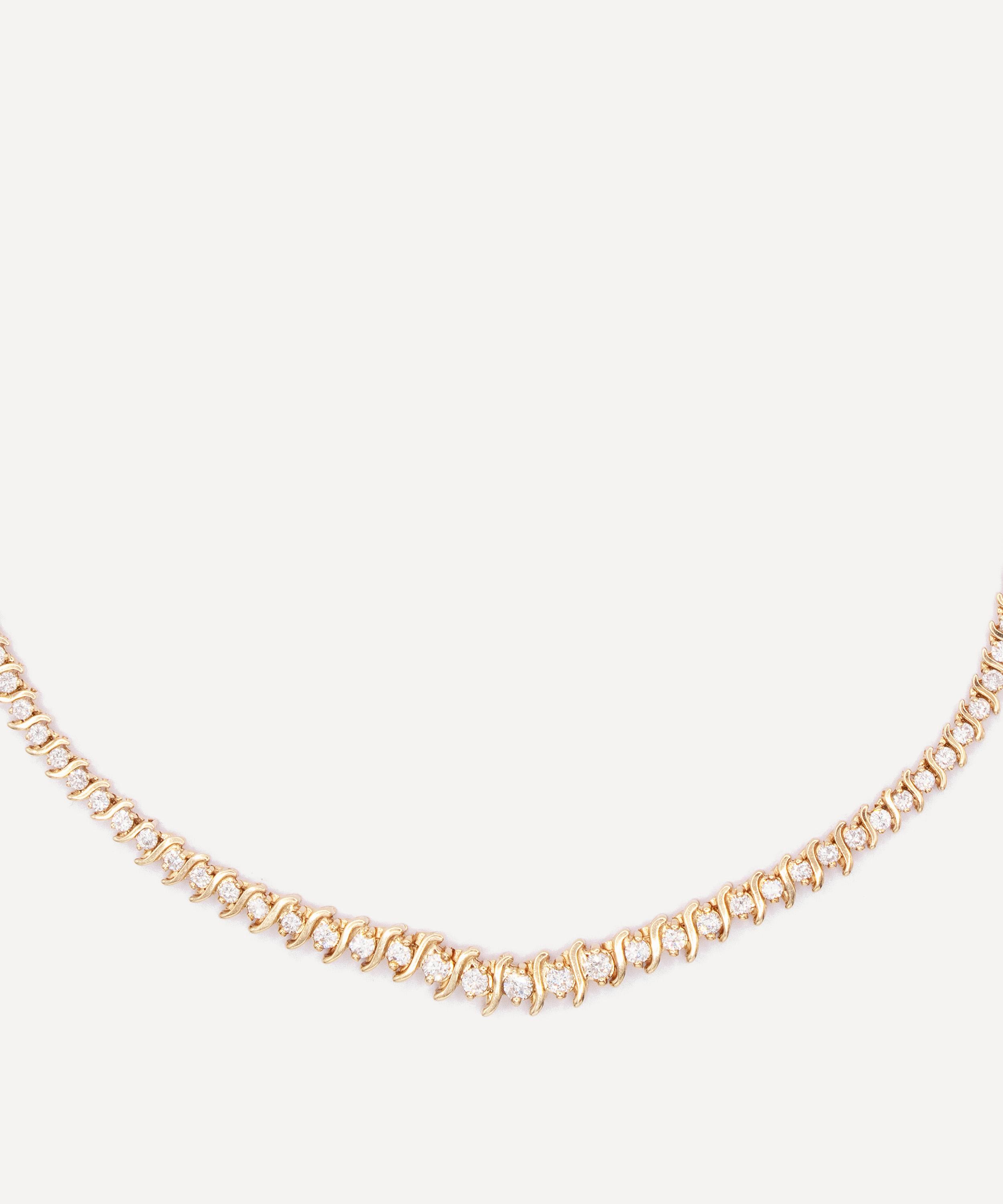 Kojis - 14ct Gold Vintage Twist Diamond Necklace image number 1