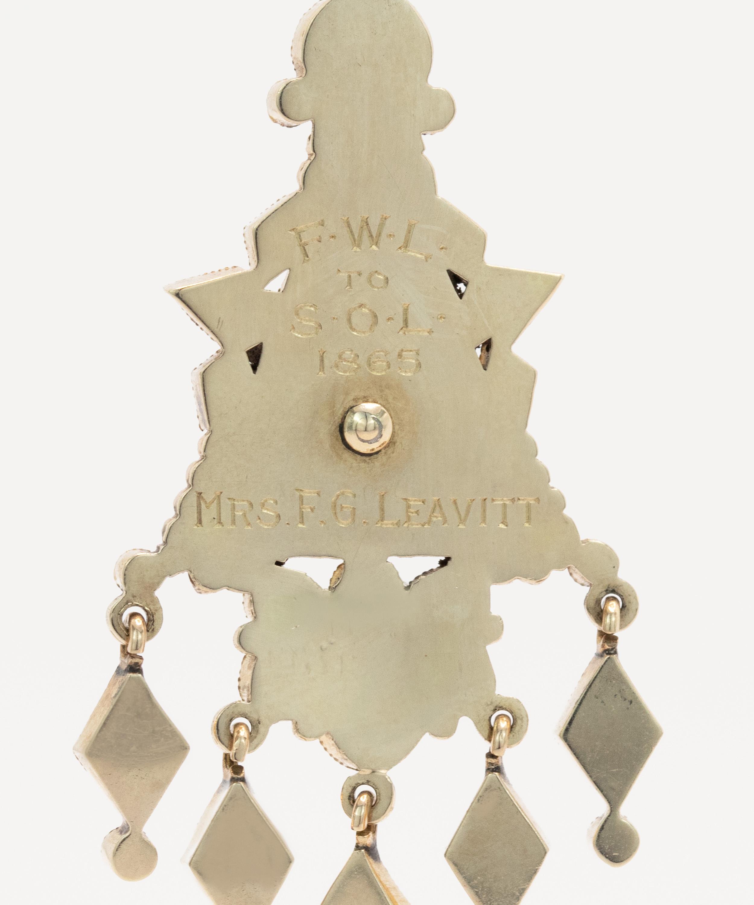 Kojis - 14ct Gold Victorian Onyx and Pearl Drop Earrings image number 2
