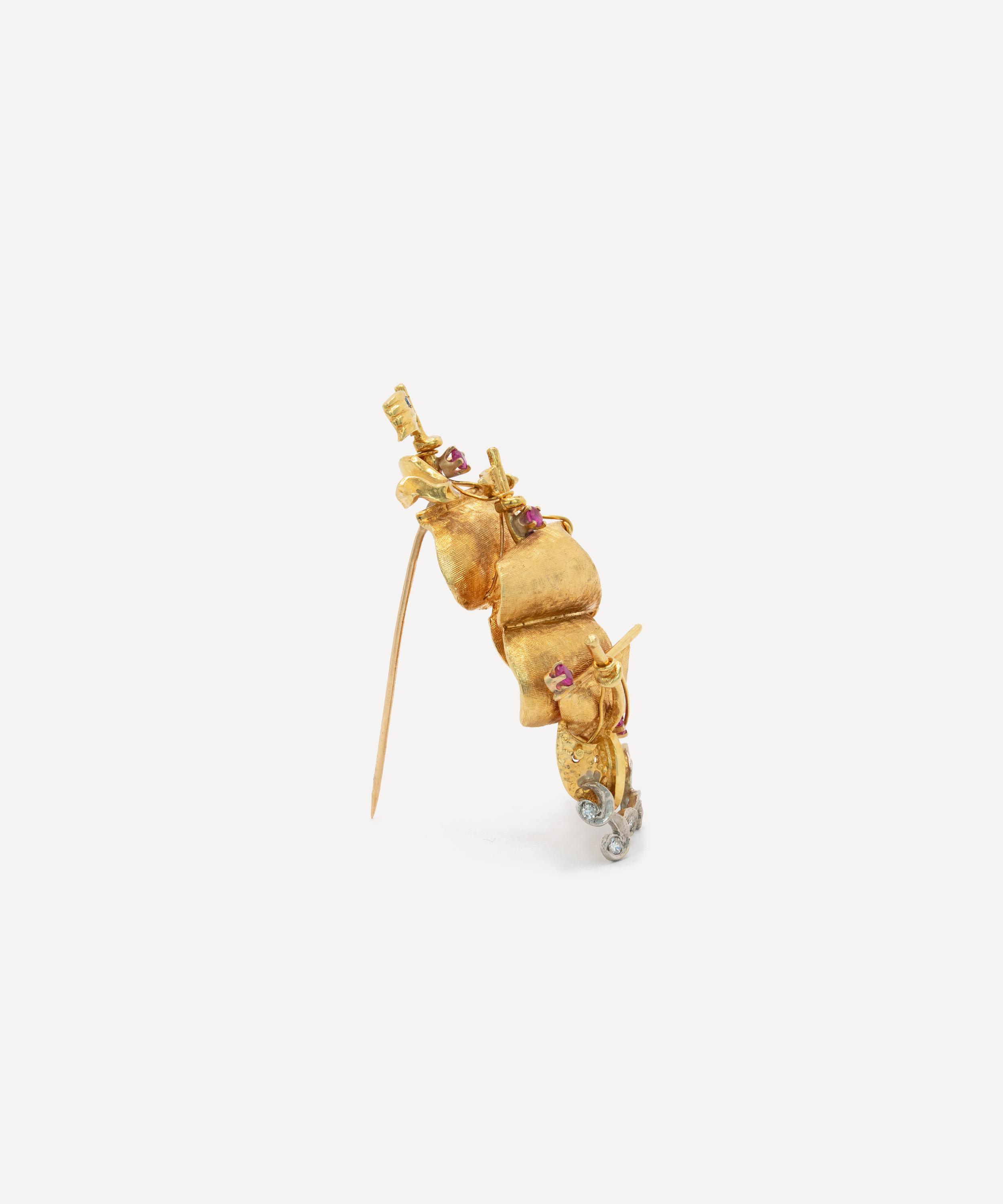 Kojis - 18ct Gold Vintage Galleon Ship Brooch image number 2