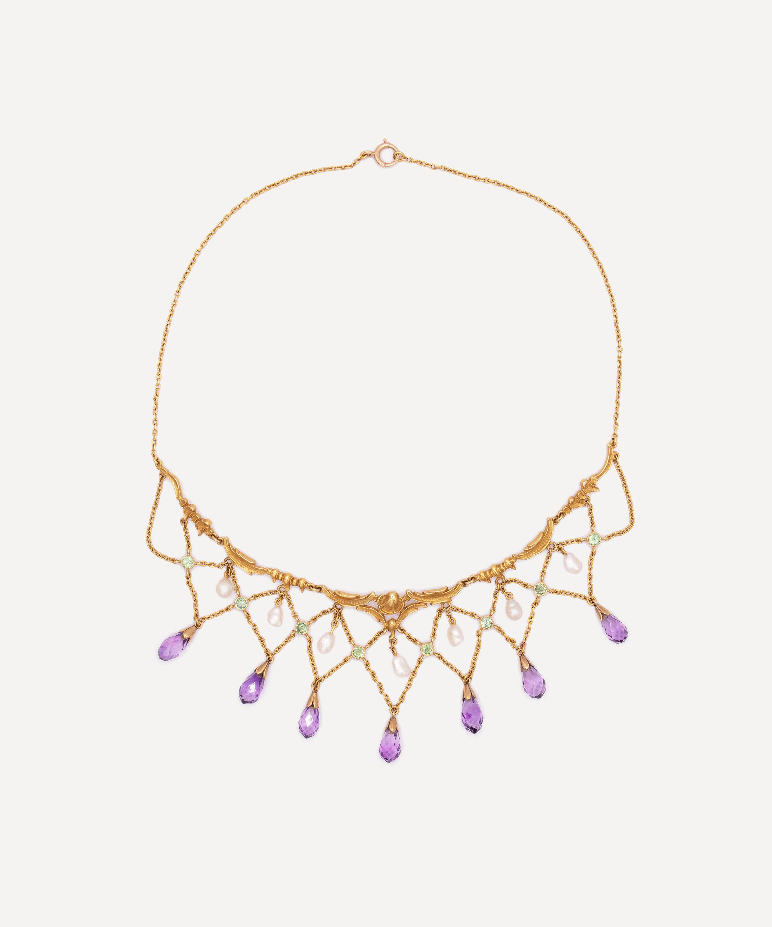 Kojis - 14ct Gold Antique Suffragette Festoon Necklace image number 0