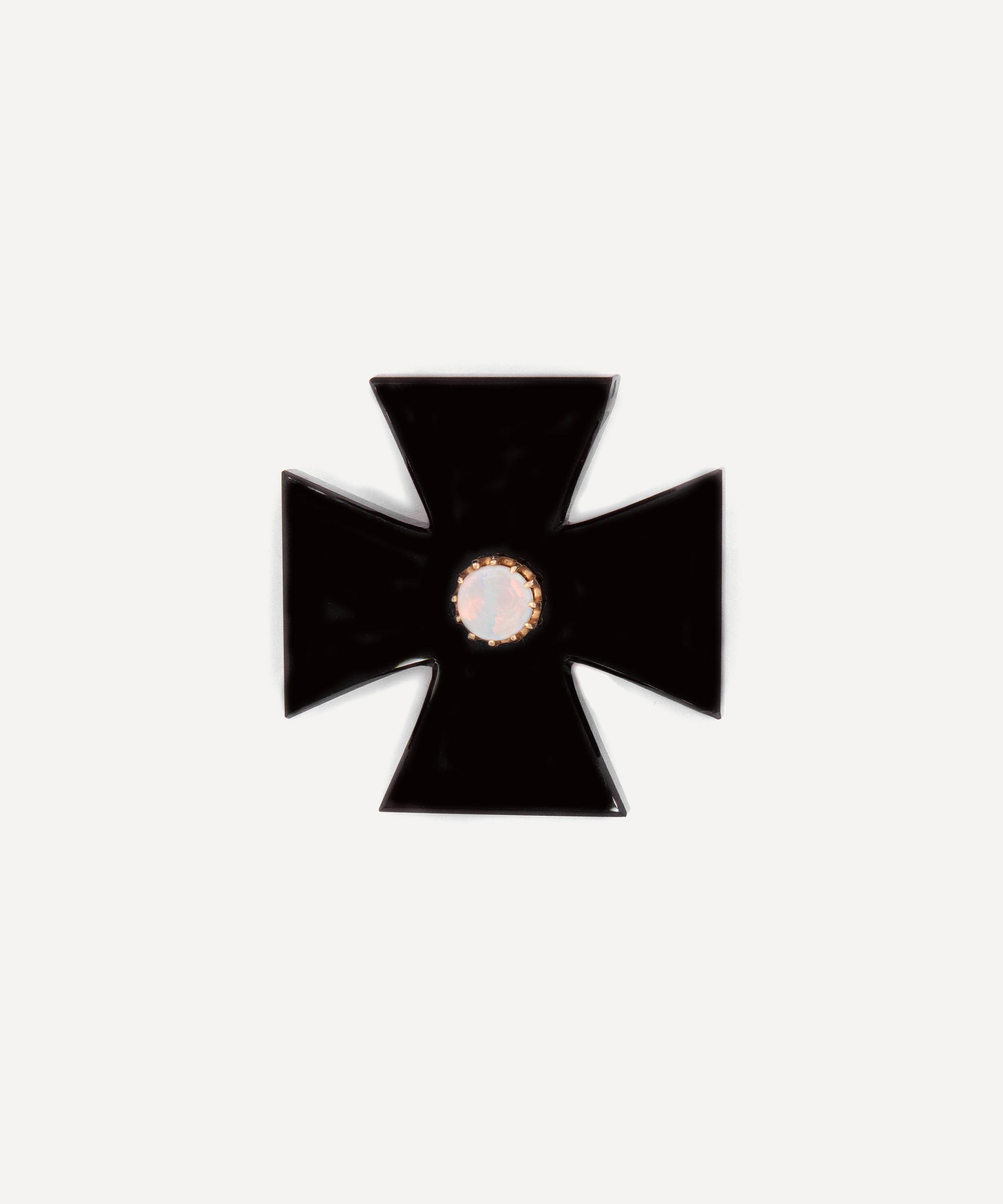 Kojis - 14ct Gold Victorian Onyx and Diamond Bar Brooch image number 0