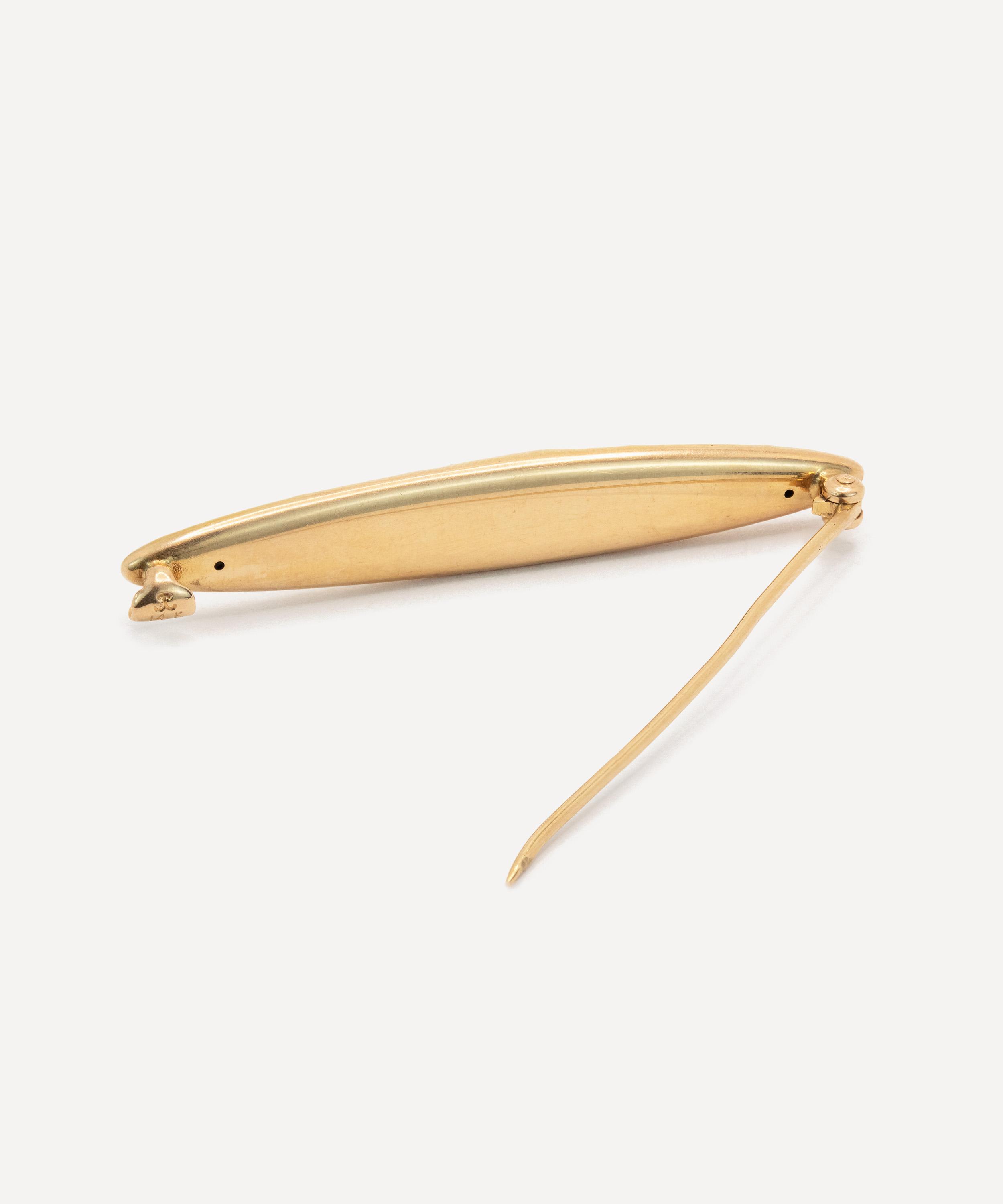 Kojis - 14ct Gold Art Nouveau Flower Bar Brooch image number 2