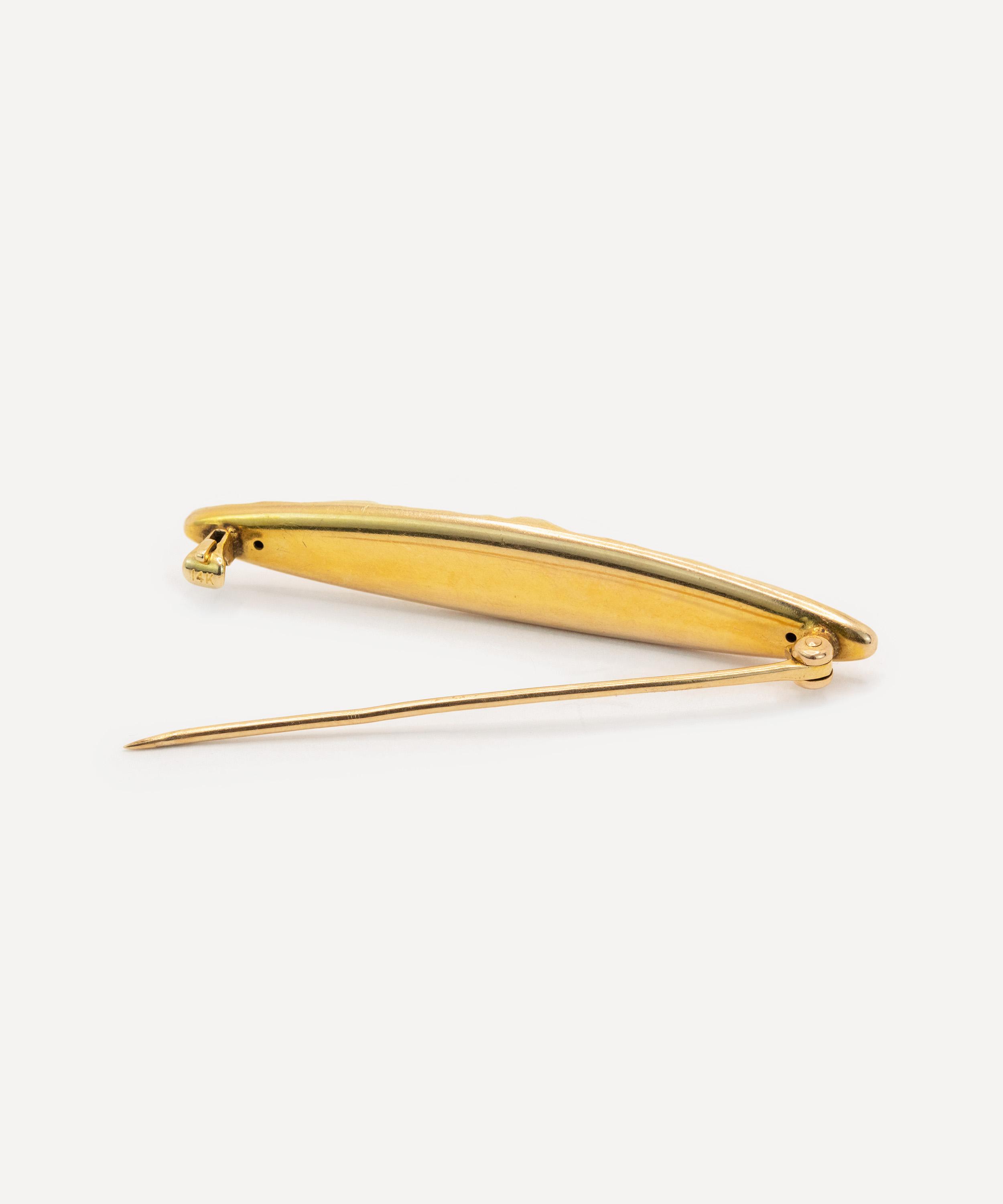 Kojis - 14ct Gold Art Nouveau Siren Bar Brooch image number 2