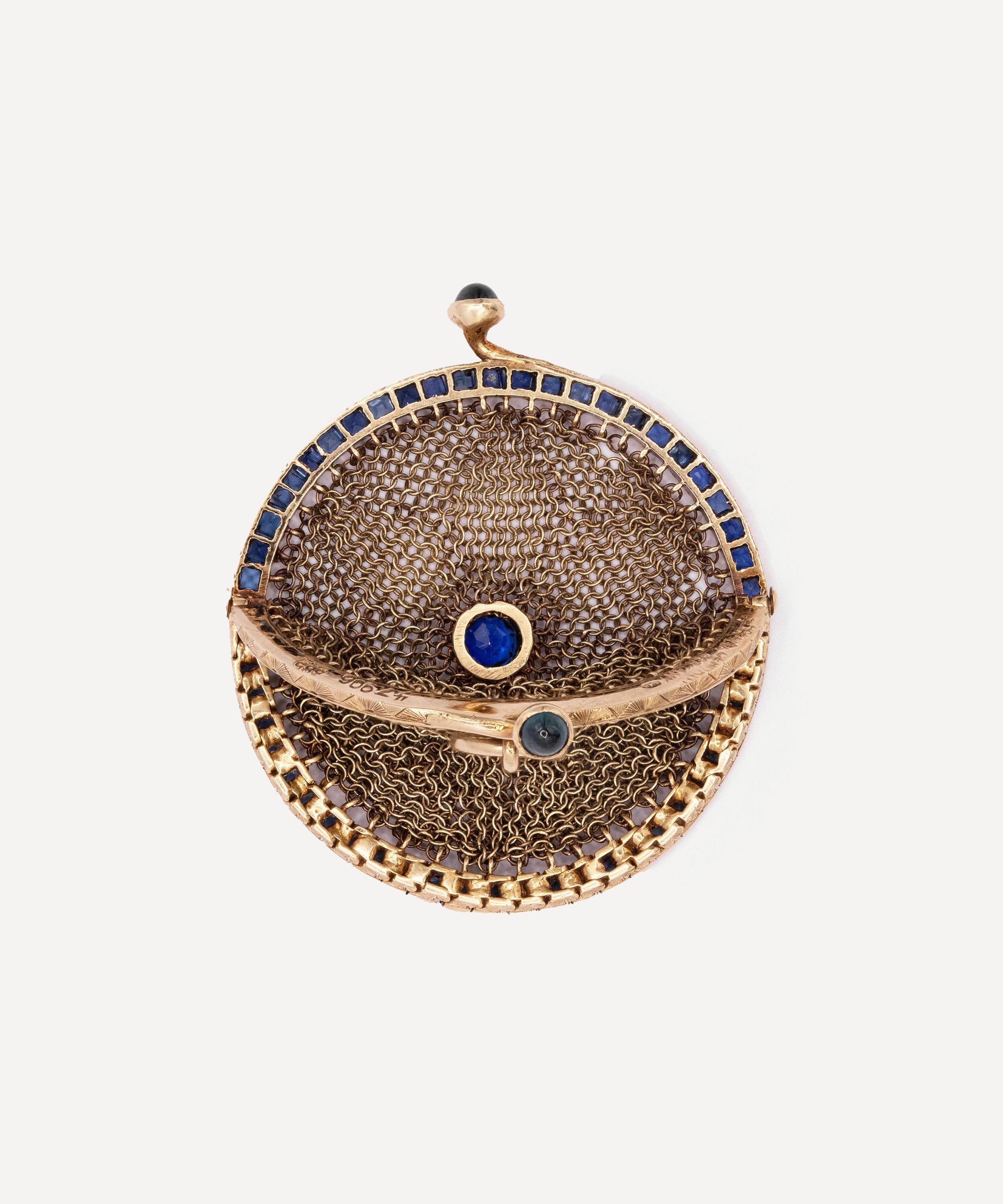 Kojis - 14ct Gold Antique Sapphire Mesh Purse image number 2