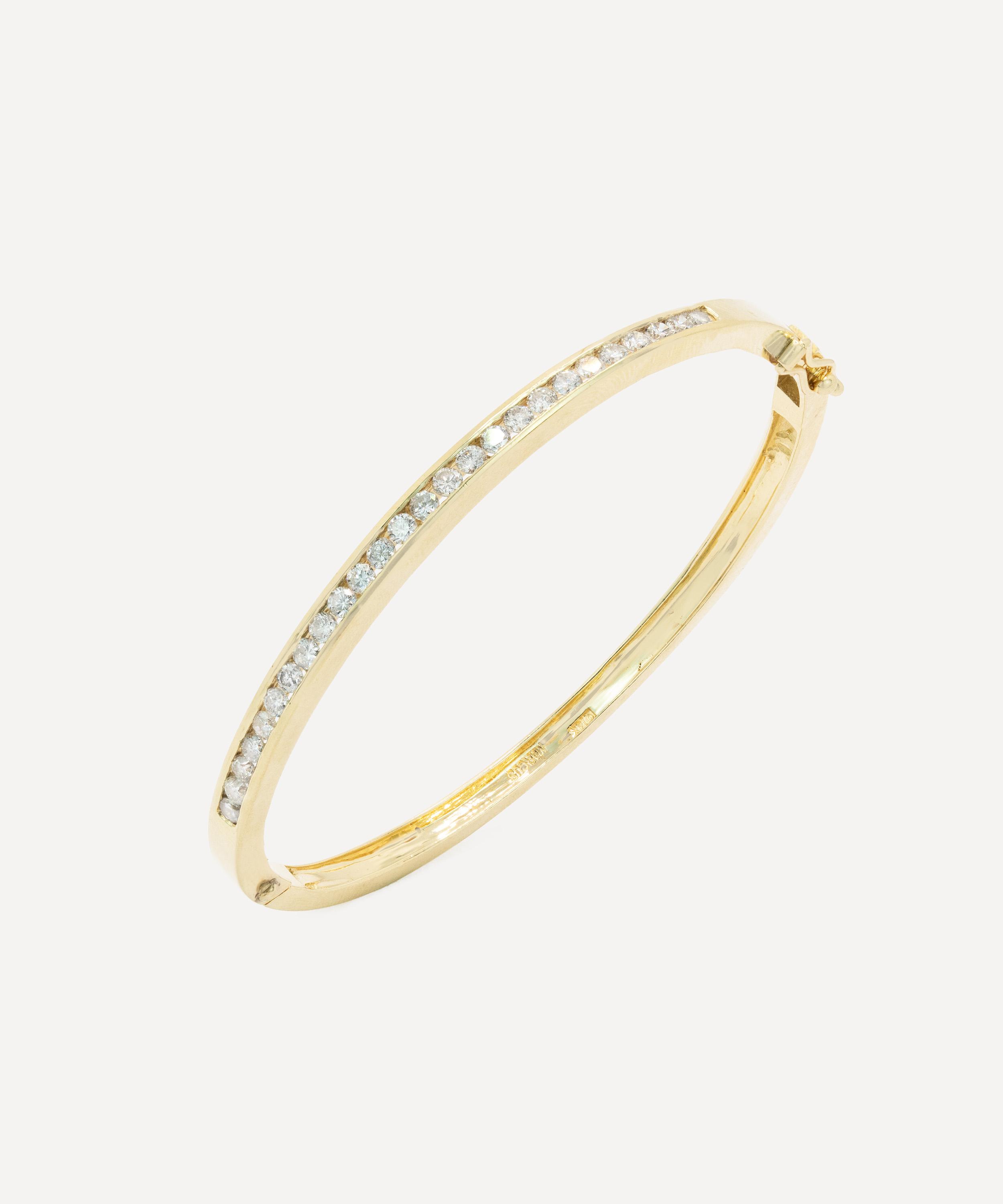 Kojis - 14ct Gold Vintage Diamond Bangle Bracelet image number 1