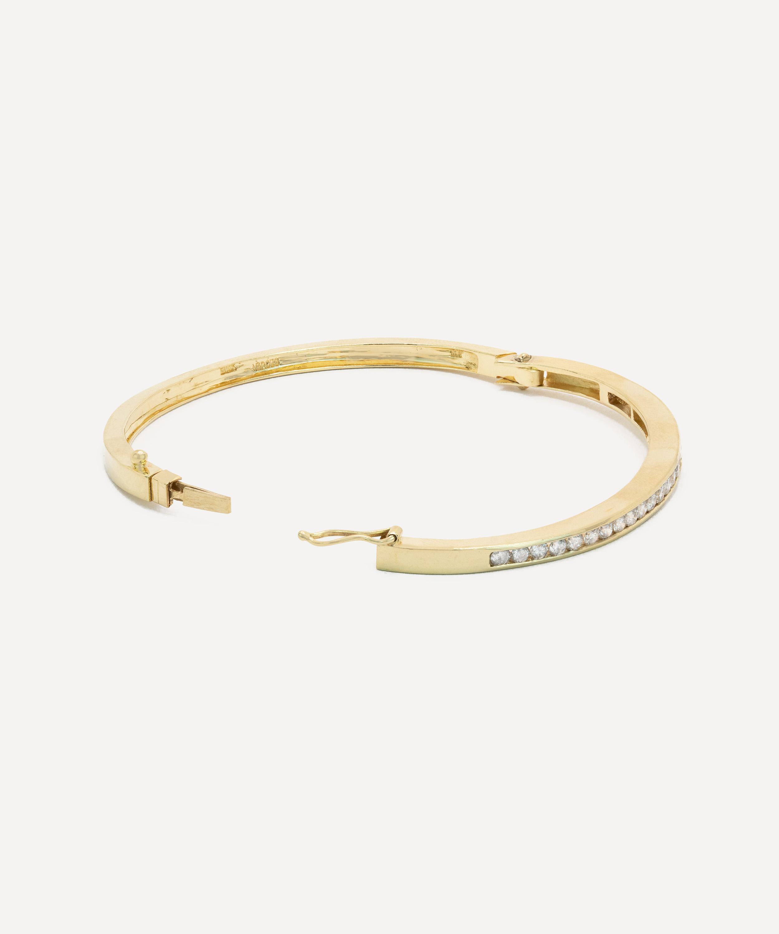 Kojis - 14ct Gold Vintage Diamond Bangle Bracelet image number 2