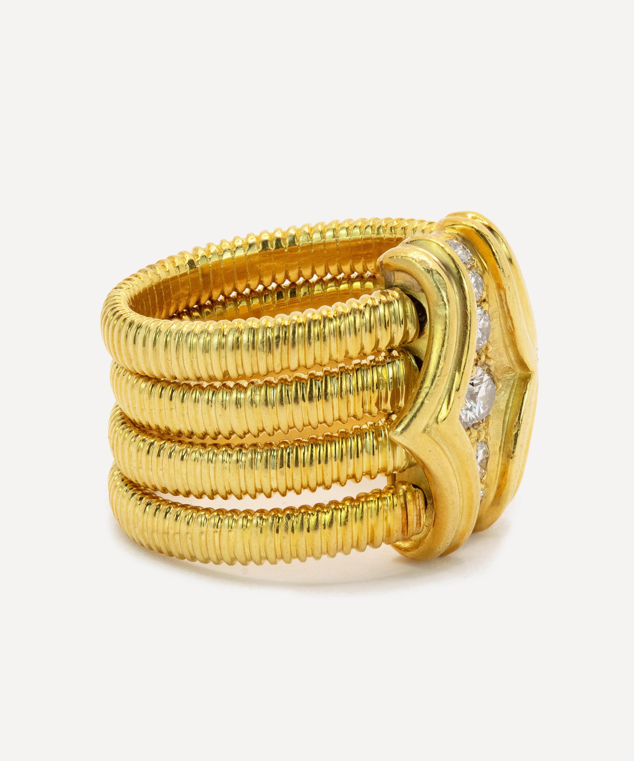 Kojis - 18ct Gold Multi Row Diamond Ring image number 1