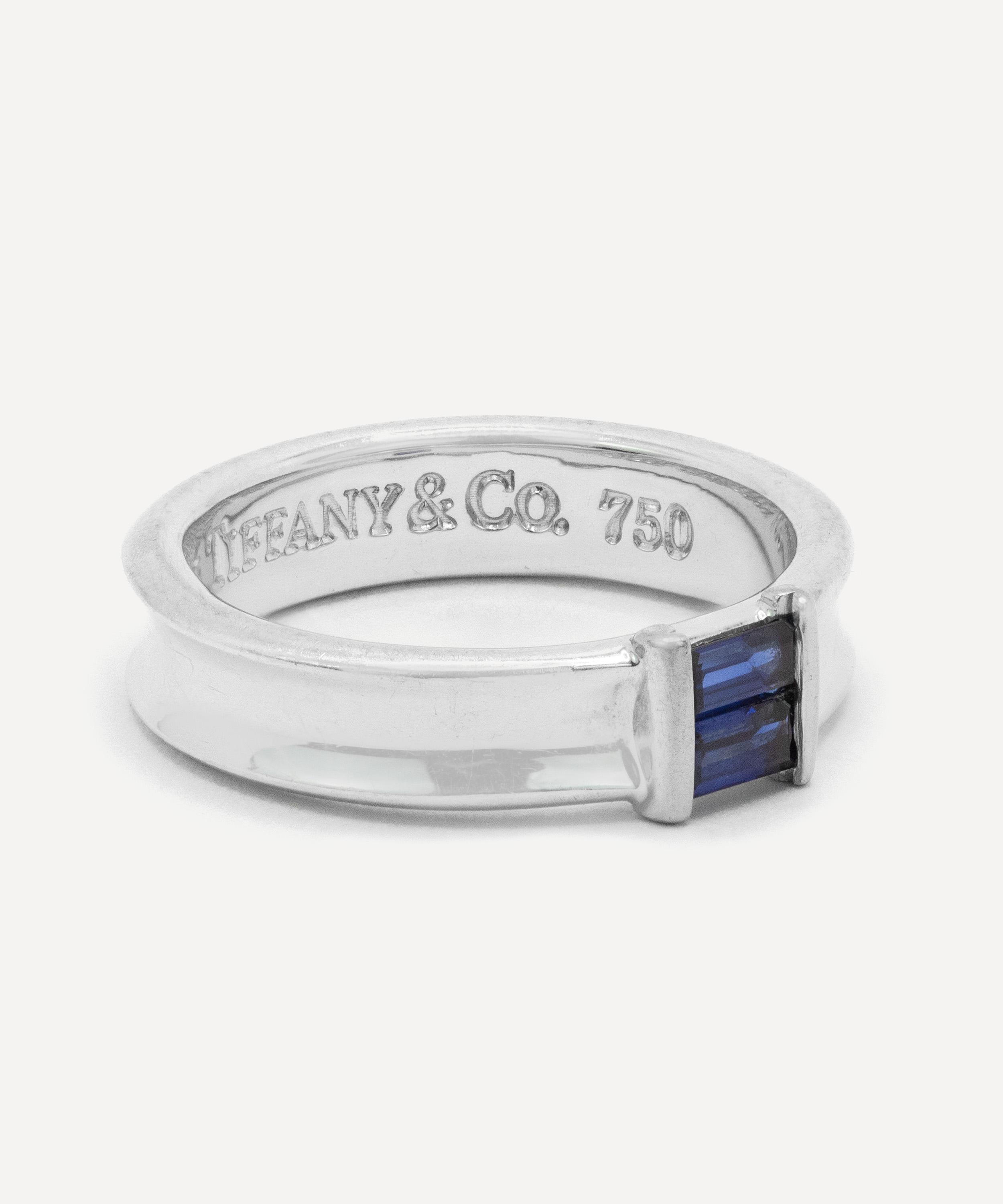 Kojis - 18ct White Gold Vintage Tiffany Sapphire Ring image number 1