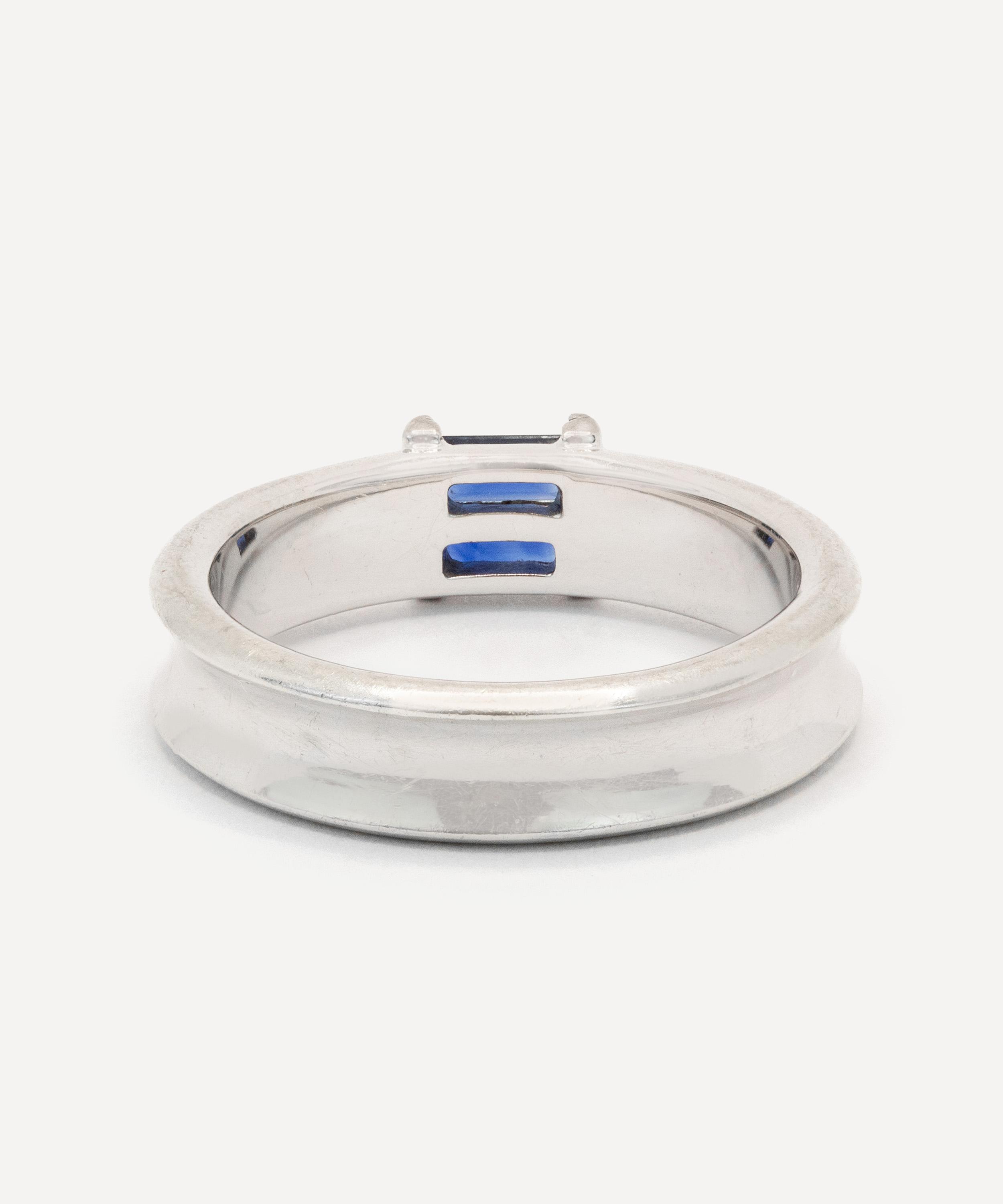 Kojis - 18ct White Gold Vintage Tiffany Sapphire Ring image number 2