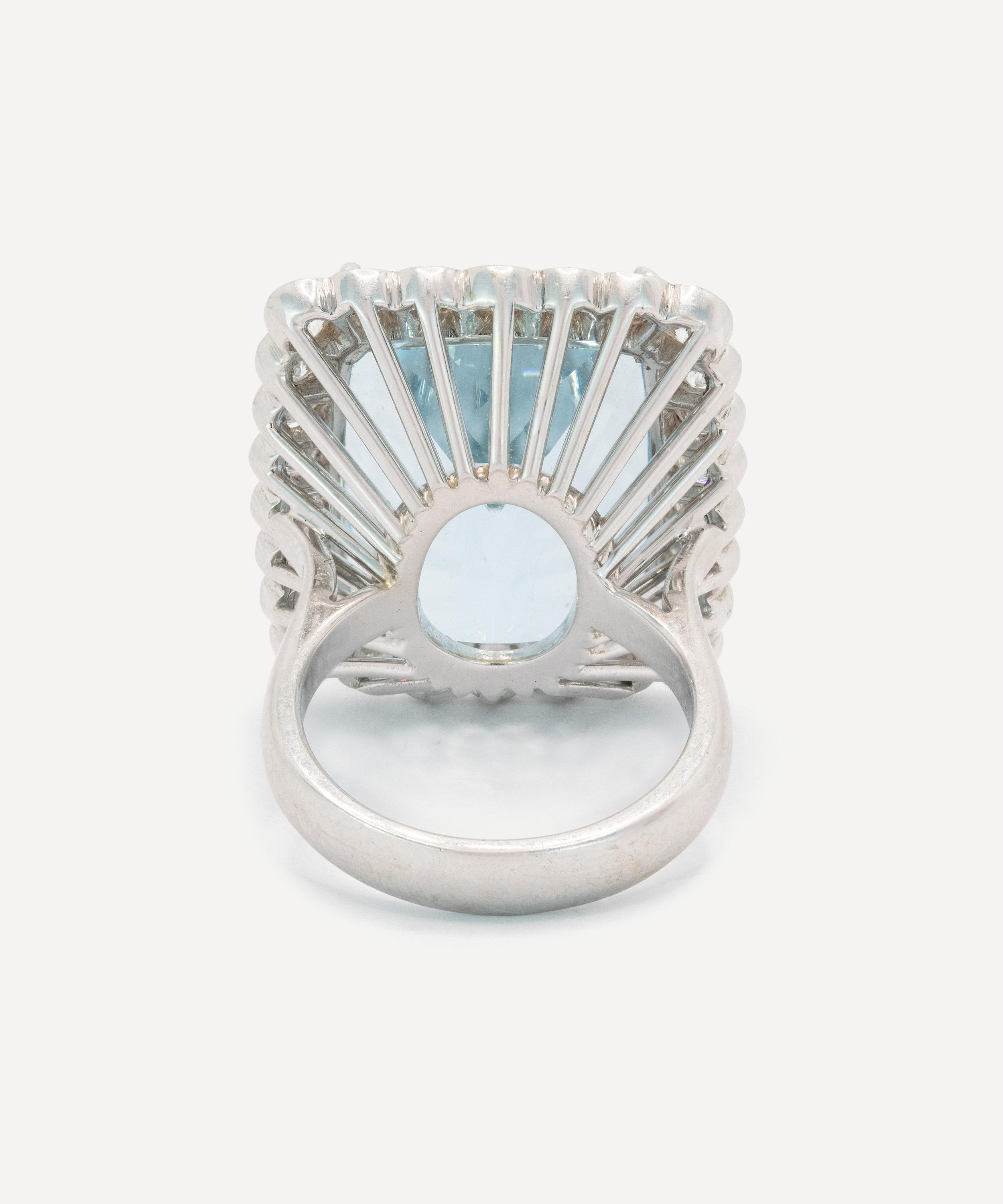 Kojis - 18ct White Gold Large Aquamarine Daisy Cluster Ring image number 2
