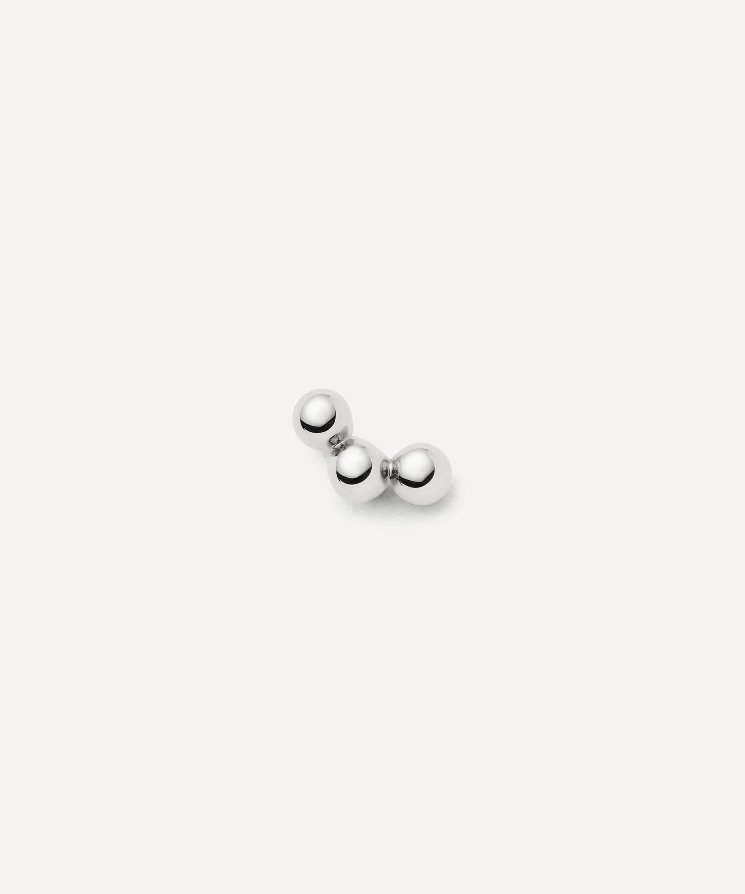Missoma - 14ct White Gold Fine Trio Stud Earring image number 0
