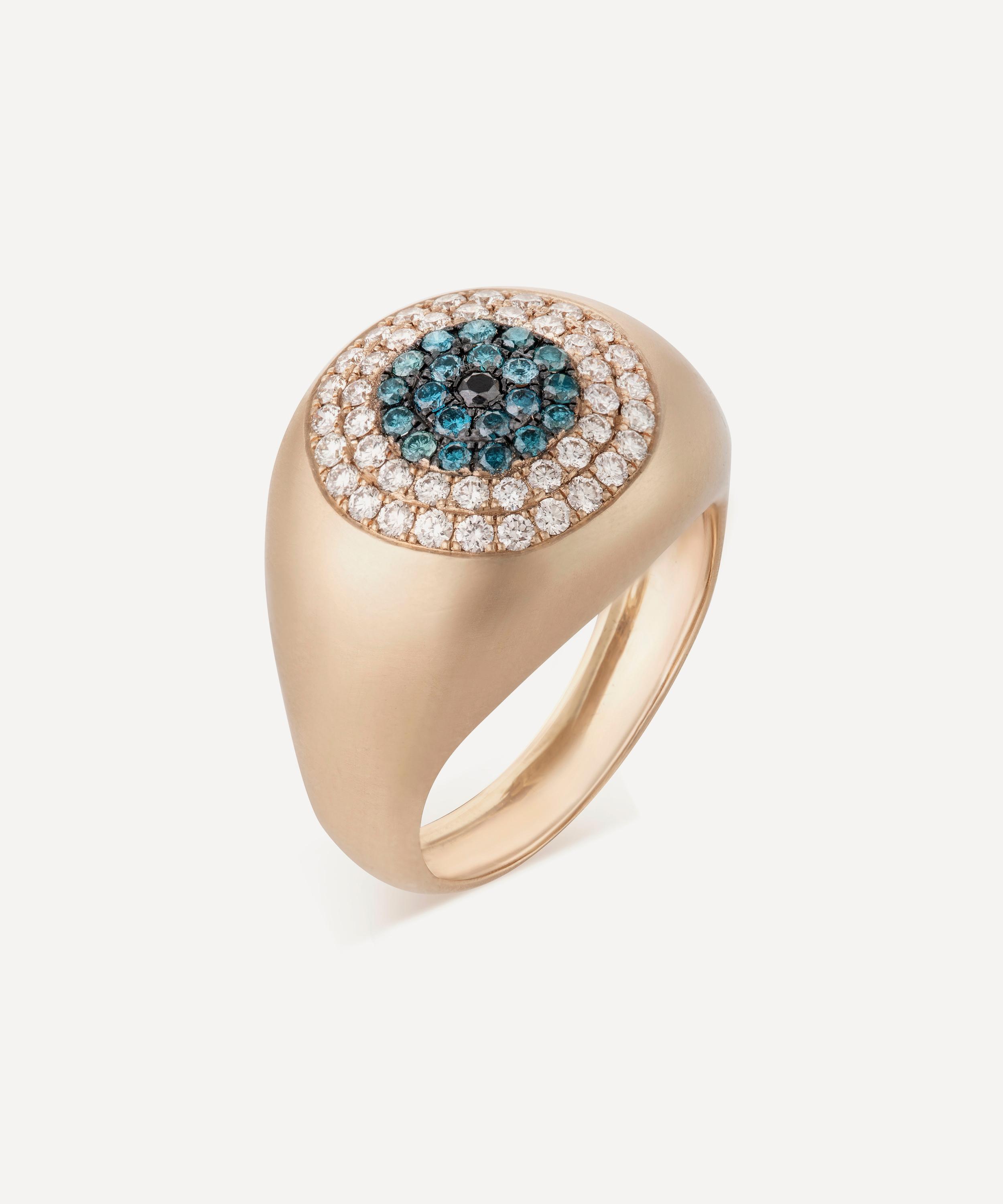 Nada Ghazal - 18ct Gold Large Healing Eye Ring image number 0