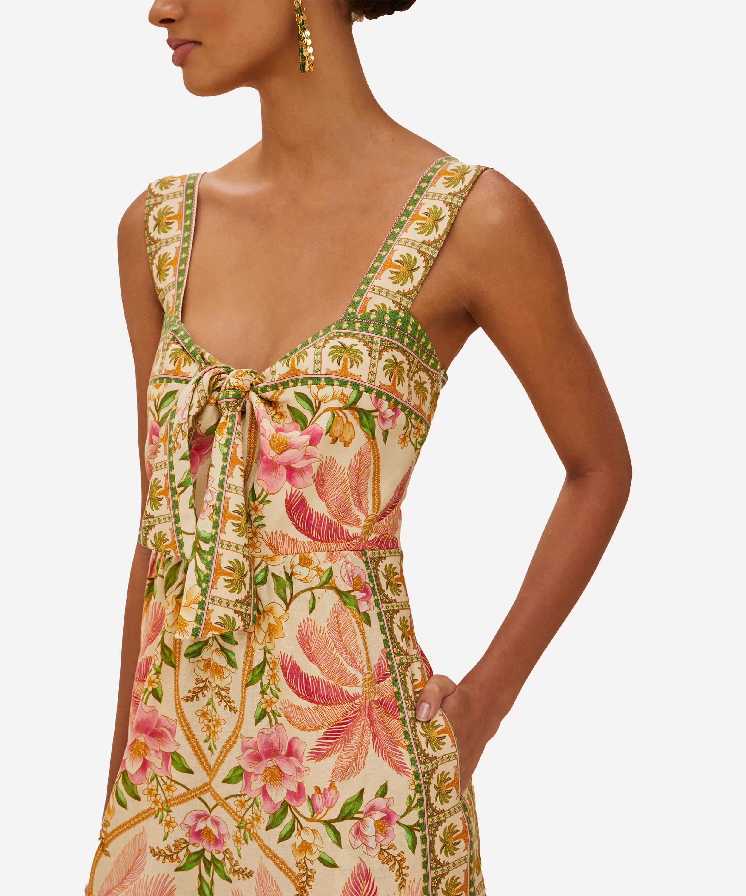 FARM Rio - Off-White Palm Tree Eyelet Jumpsuit image number 2