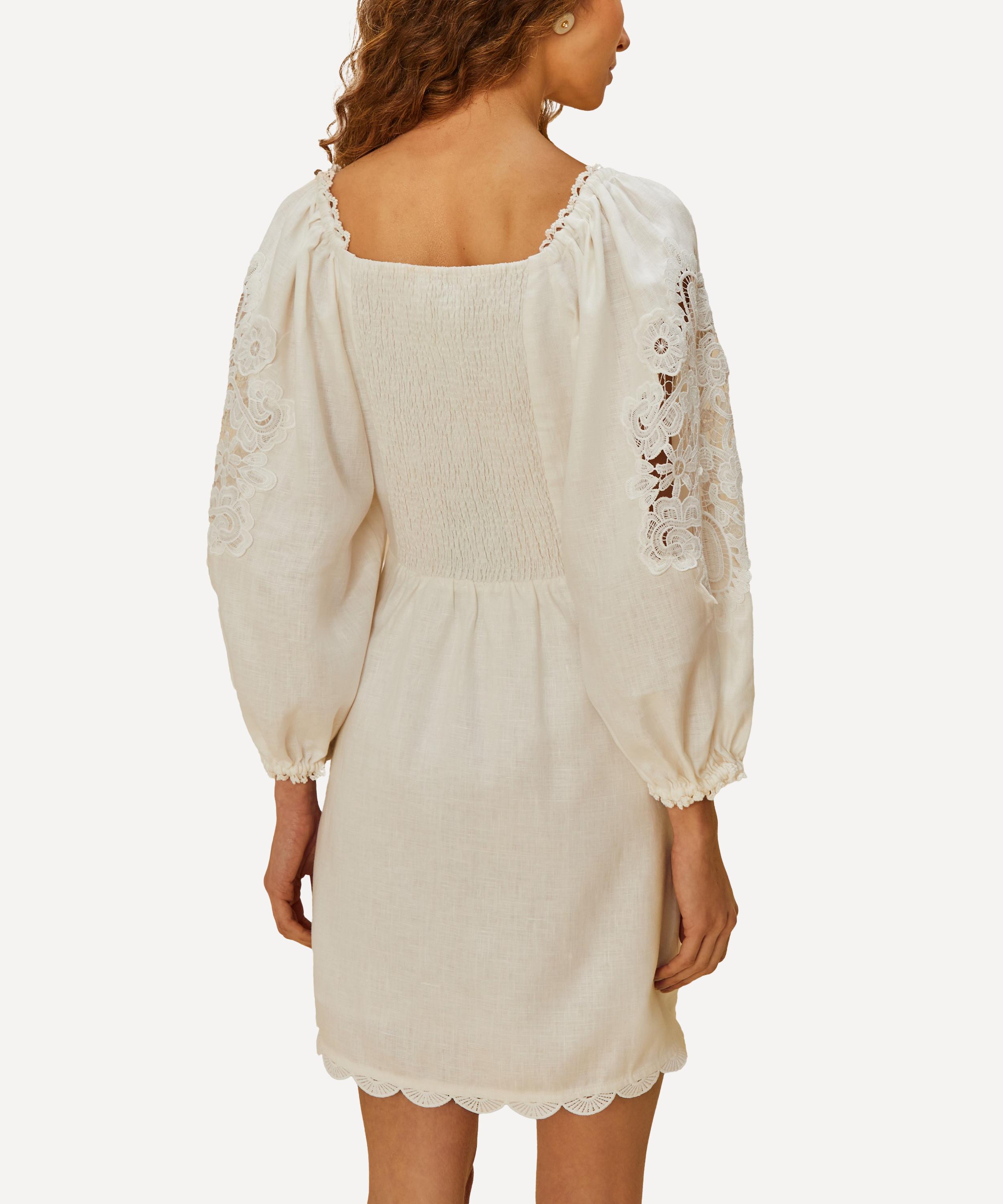 FARM Rio - Off-White Embroidered Mini Dress image number 1