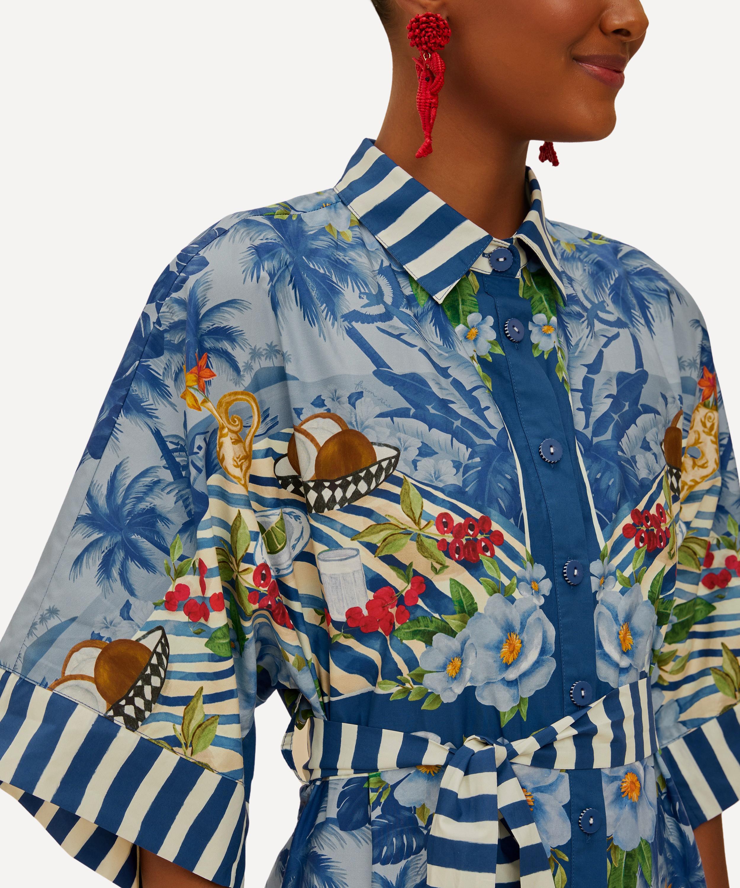 FARM Rio - Blue Fresh Table Scarf Midi Dress image number 2