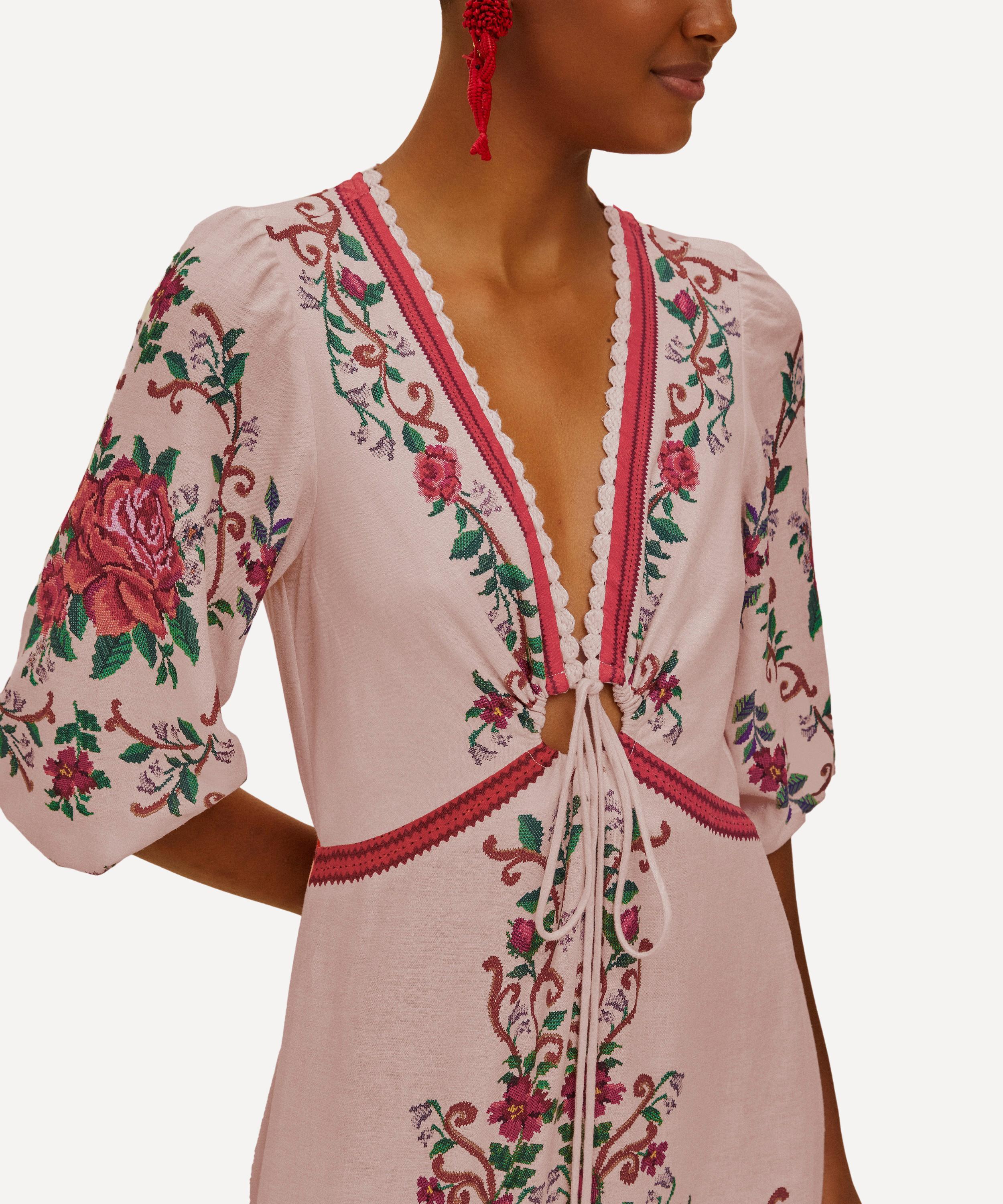 FARM Rio - Pink Flower Tapestry Maxi Dress image number 1