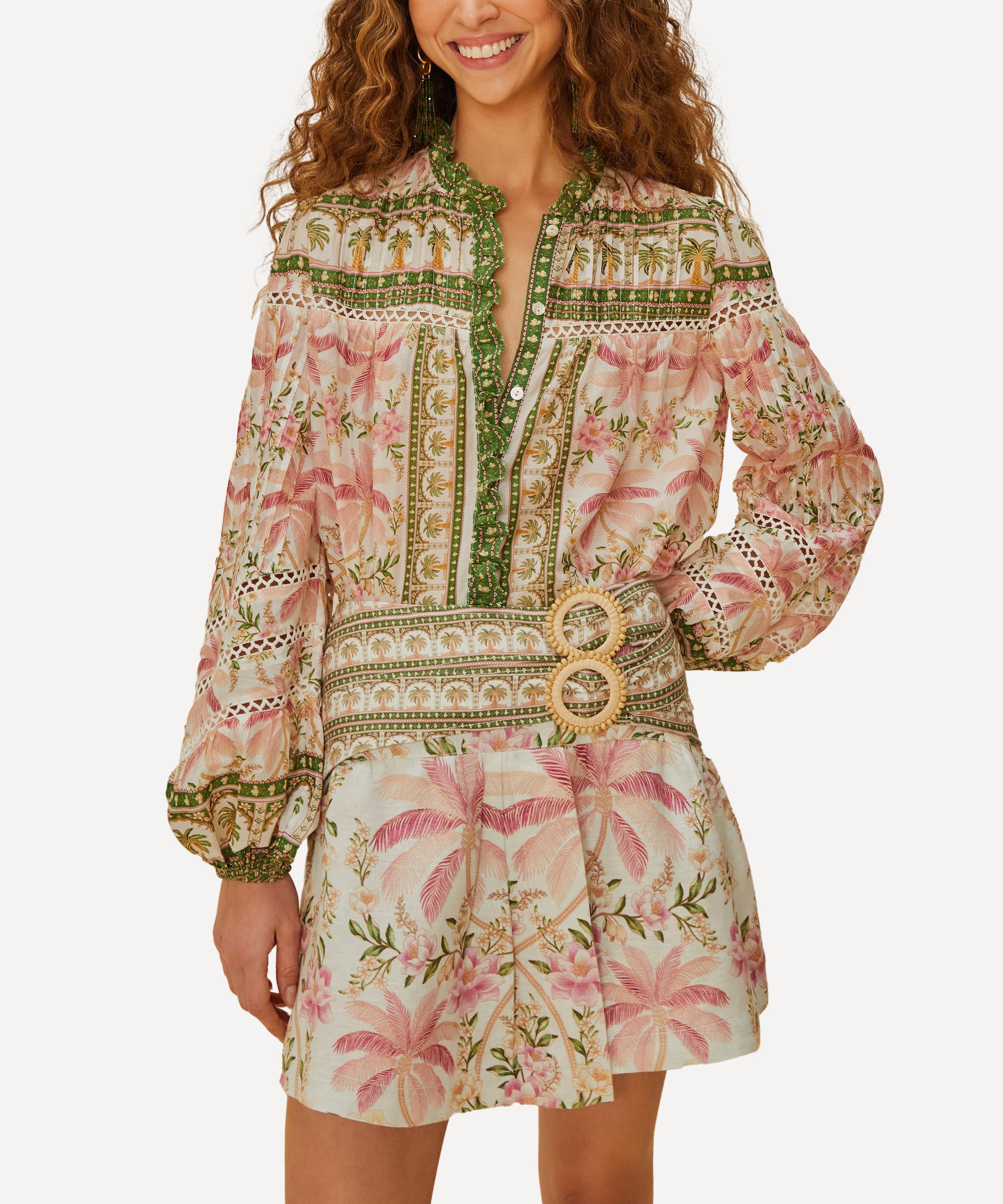 FARM Rio - Off-White Palm Dream Blouse image number 0