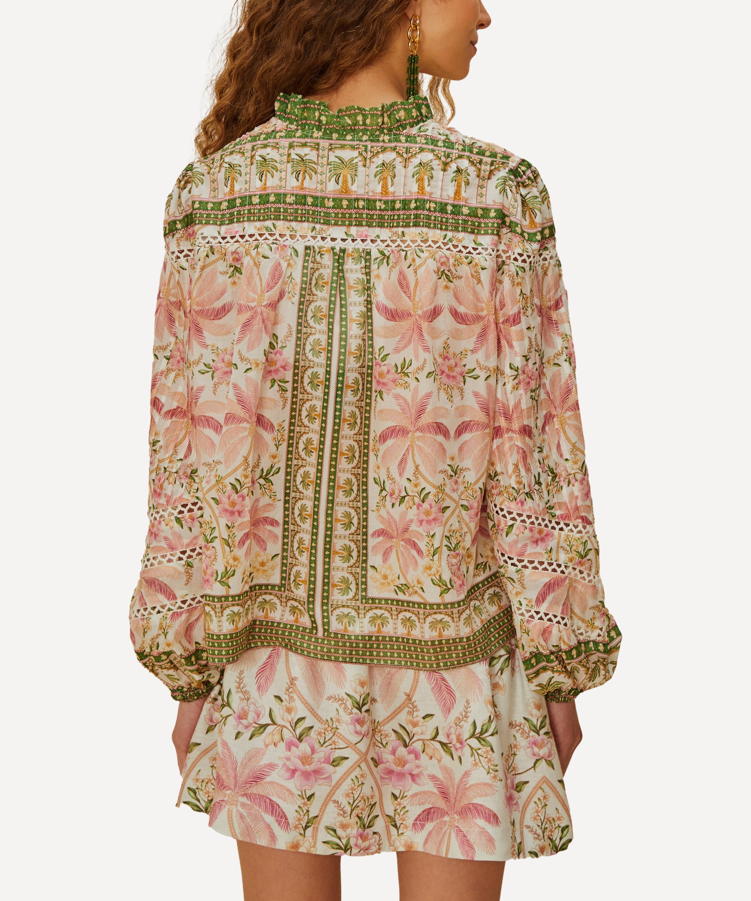FARM Rio - Off-White Palm Dream Blouse image number 1