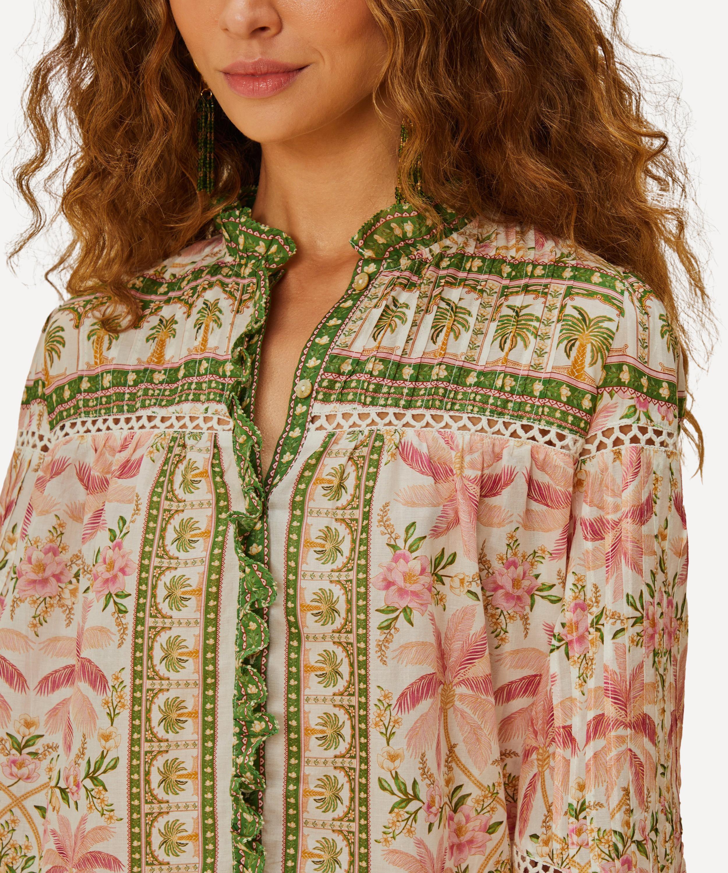 FARM Rio - Off-White Palm Dream Blouse image number 2